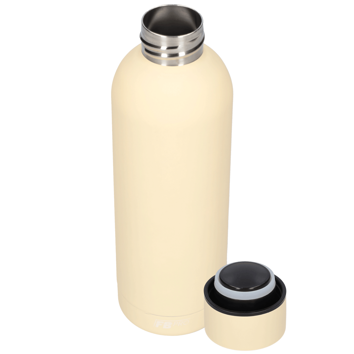 Drinkfles - Dubbelwandige waterfles - Thermosfles - RVS thermos fles - 500 ML - Creme