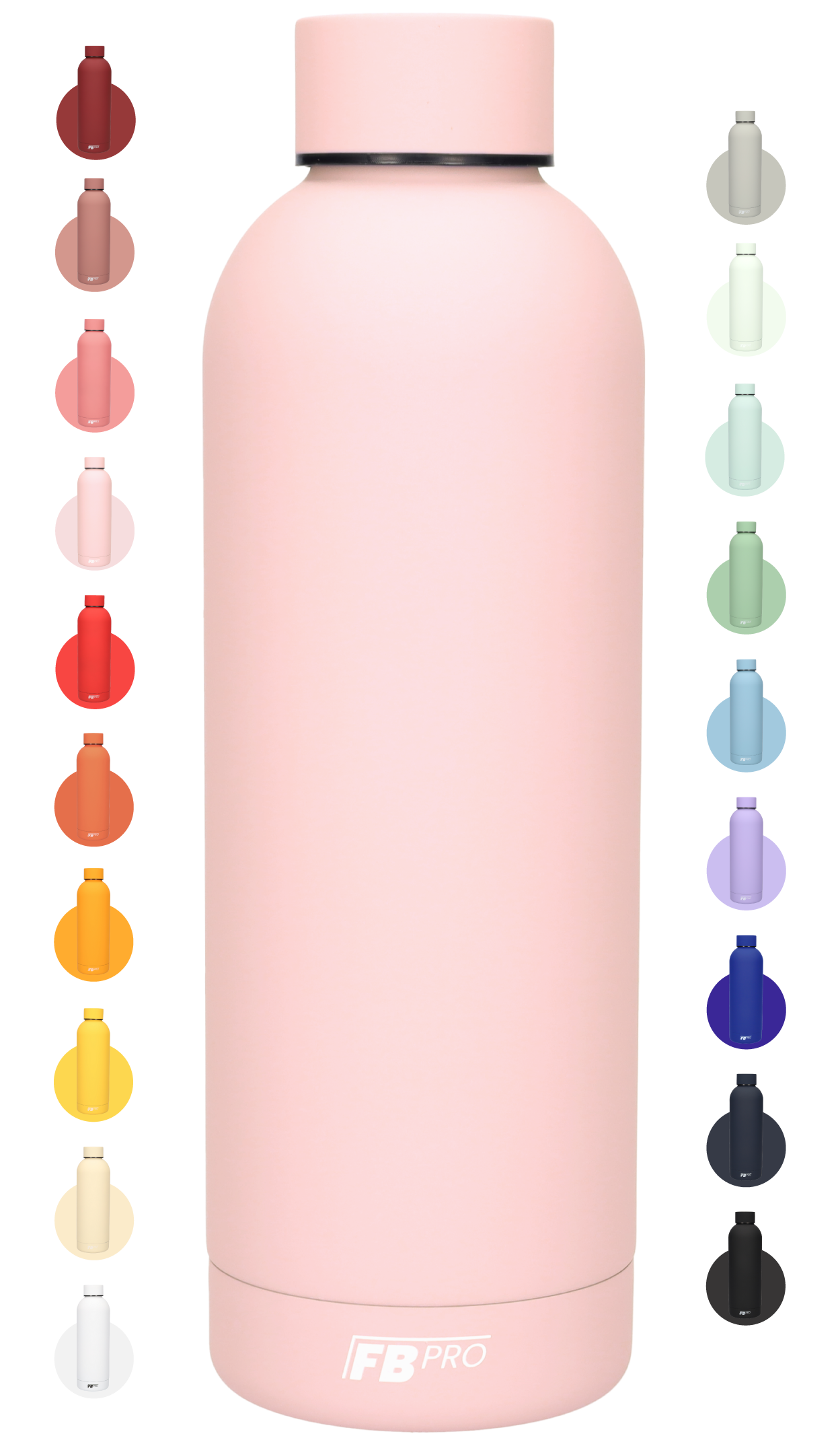 Drinkfles - Dubbelwandige waterfles - Thermosfles - RVS thermos fles - 500 ML - Licht roze