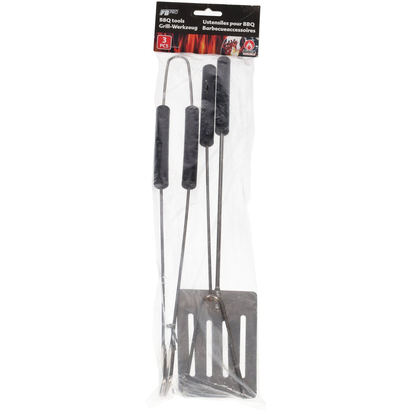 BBQ Accessoires - BBQ Gereedschap - Barbecue - Barbeque Vleestang - Keukengerei - Kookgerei set 3-delig - RVS - Zilver