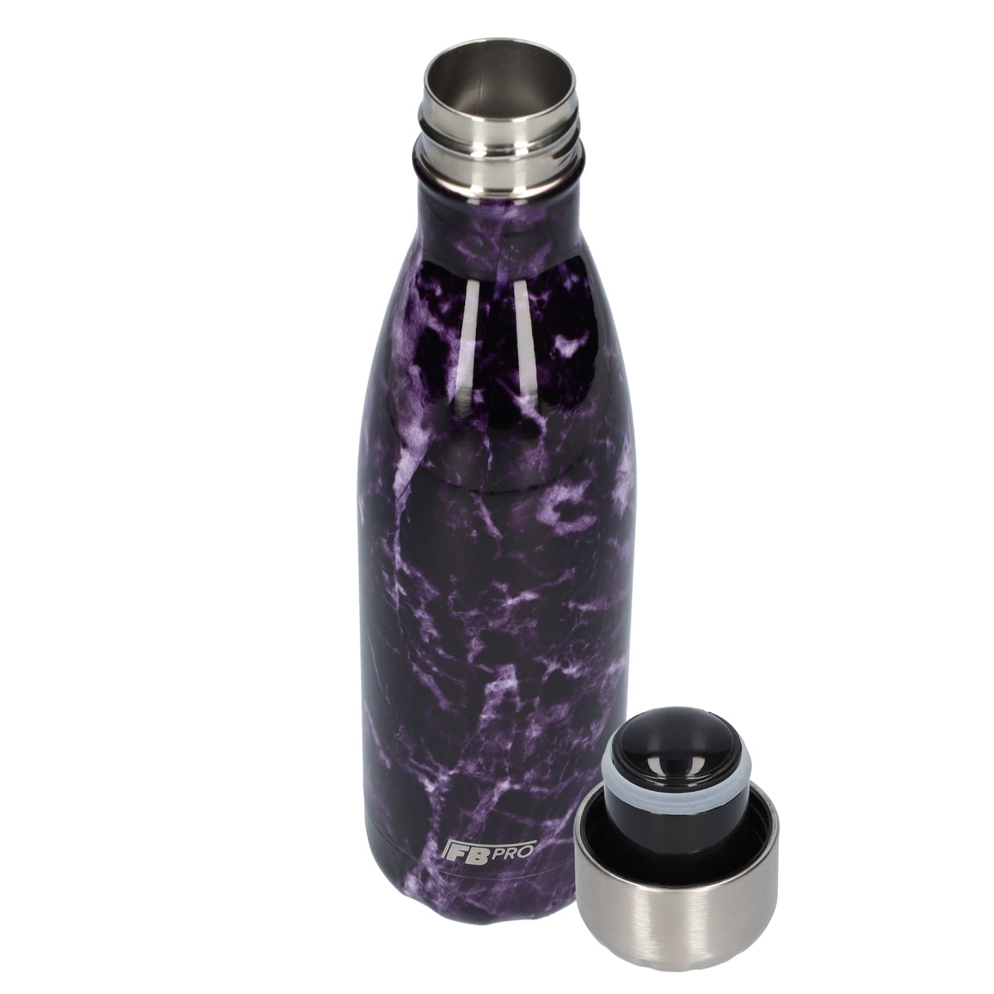 FBFS26, Thermosfles, Drinkfles, Waterfles - 500ml - Purple Storm Marble - Paarse Storm Marmer