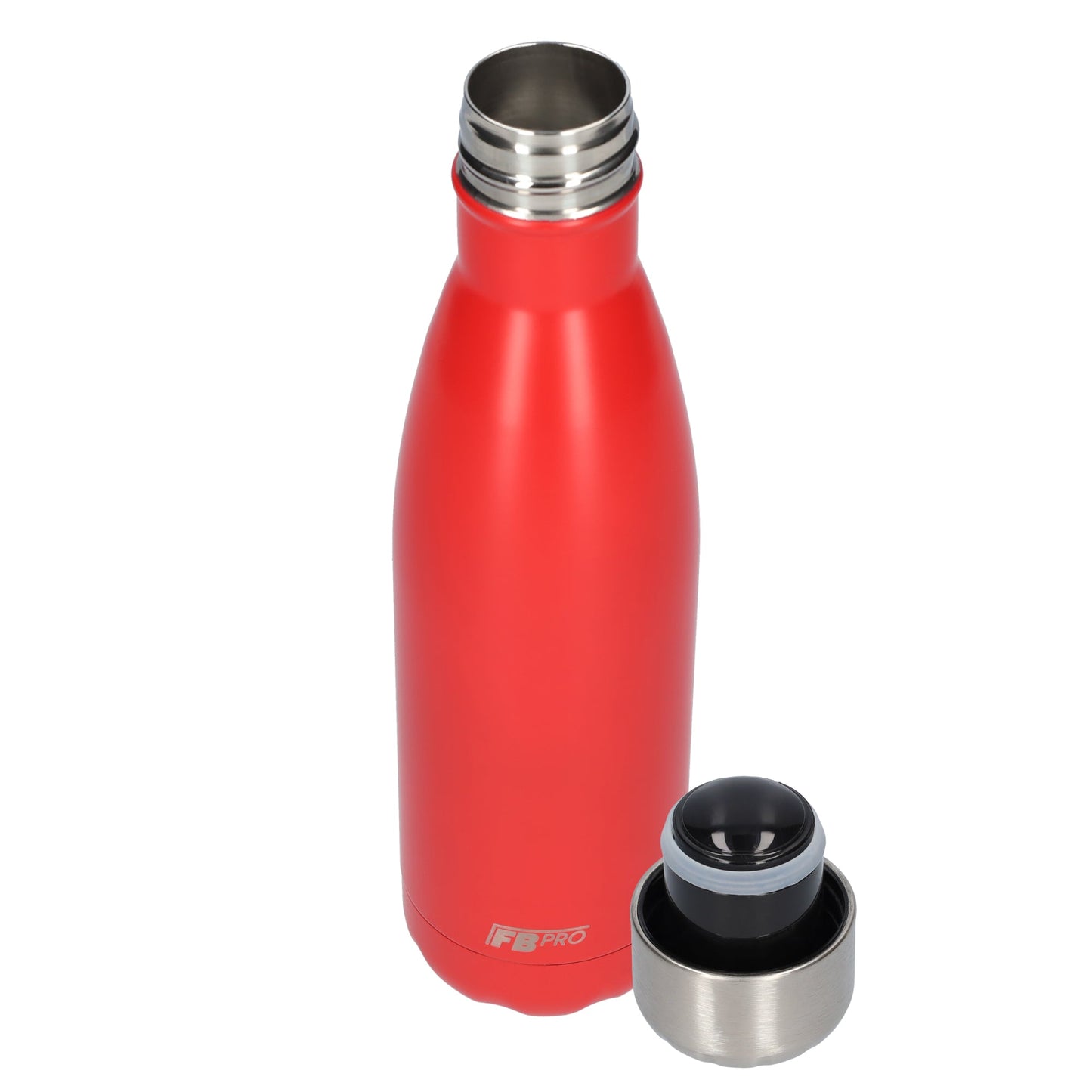 FBFS111, Thermosfles, Drinkfles, Waterfles - Modern & Slank Design - Thermos Fles voor de Warme en Koude Dagen - Dubbelwandig - Robuuste Thermoskan - 500ml - Charged Red - Opgeladen Rood