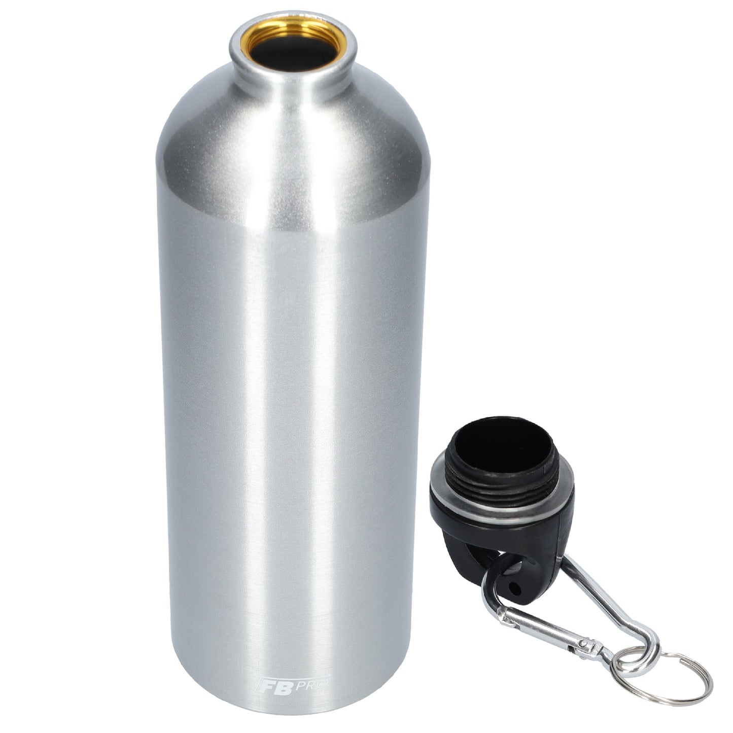 Aluminium drinkfles met o-dop - Waterfles - 1L - Modern design - Zilver