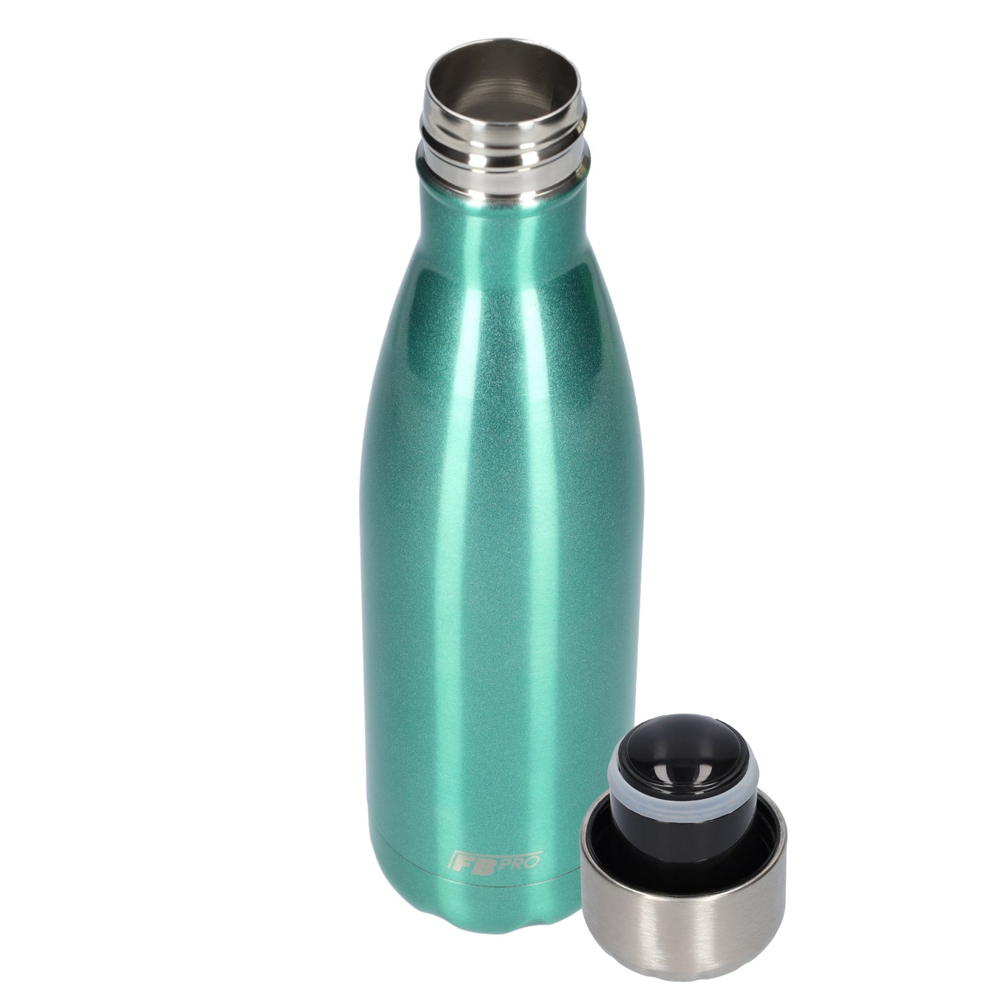 FBFS16, Thermosfles, Drinkfles, Waterfles - 500ml - Galaxy Turquoise - Glinsterend Turquoise