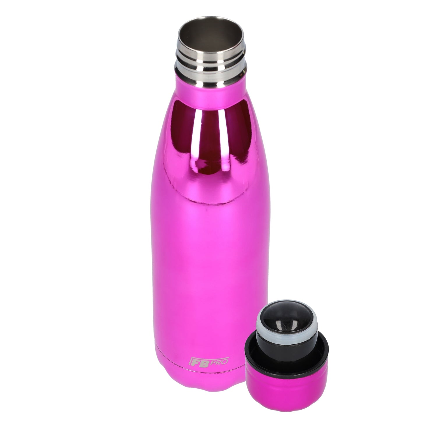 FBFS52, Thermosfles, Drinkfles, Waterfles - 500ml - Chrome Hot Pink - Chroom Roze