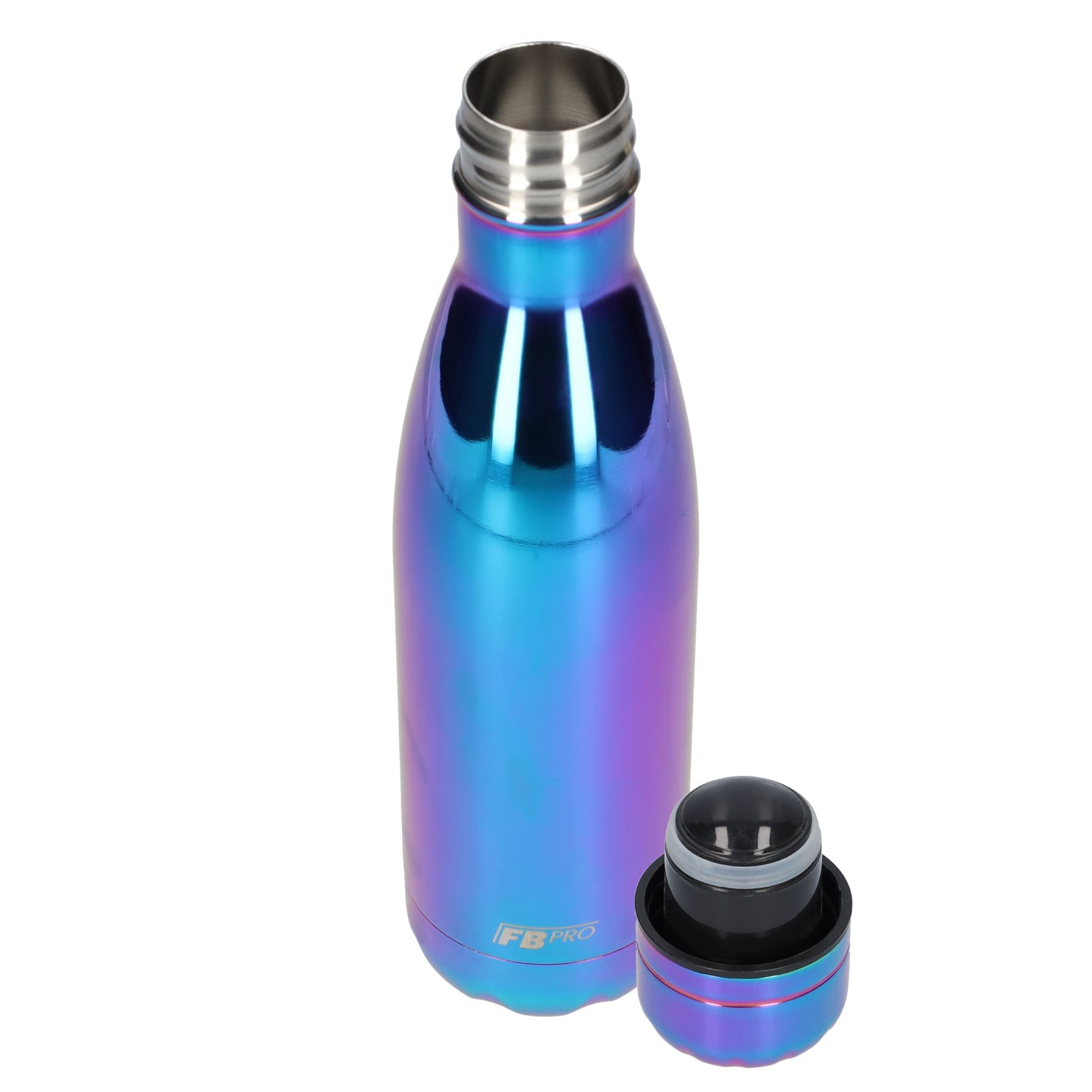 FBFS53, Thermosfles, Drinkfles, Waterfles - 500ml - Pearlescent Chrome Blue - Parelmoer Chroom Blauw