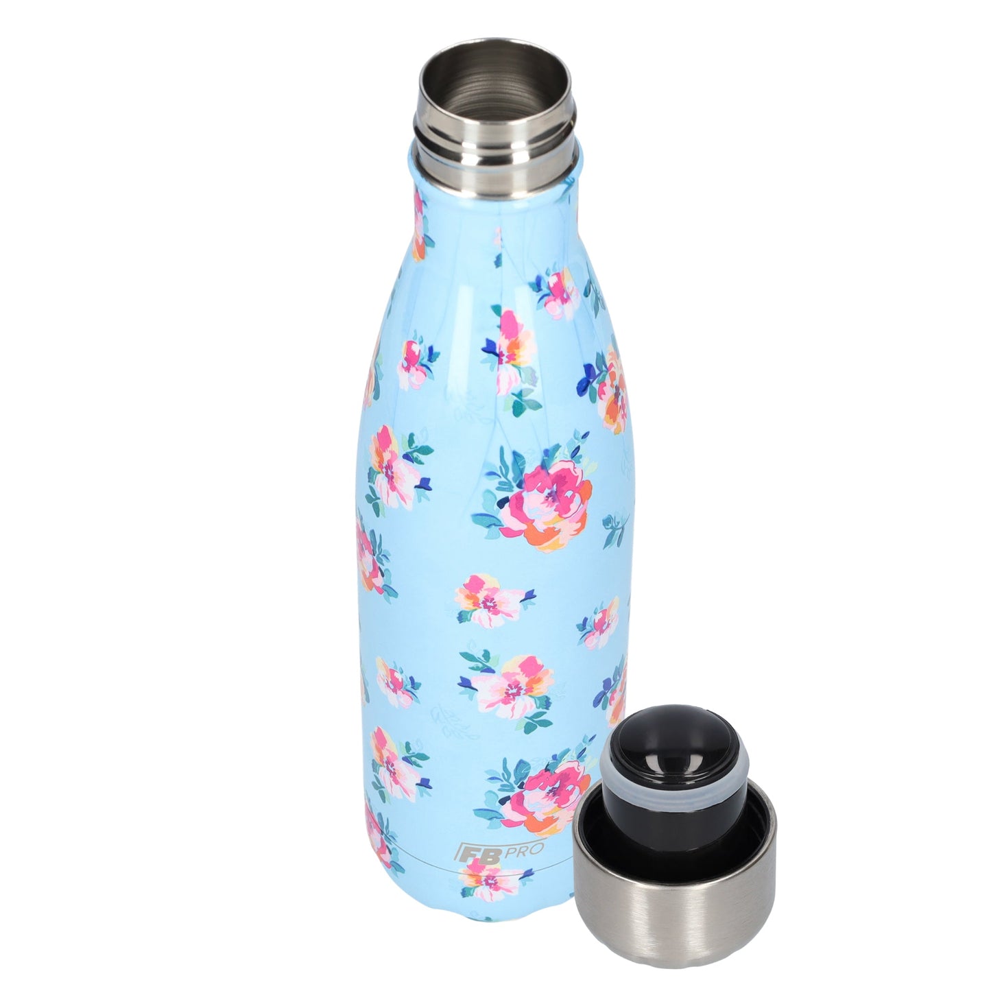 FBFS40, Thermosfles, Drinkfles, Waterfles - 500ml - Classic Blue Flowers - Klassiek Blauw Bloemen