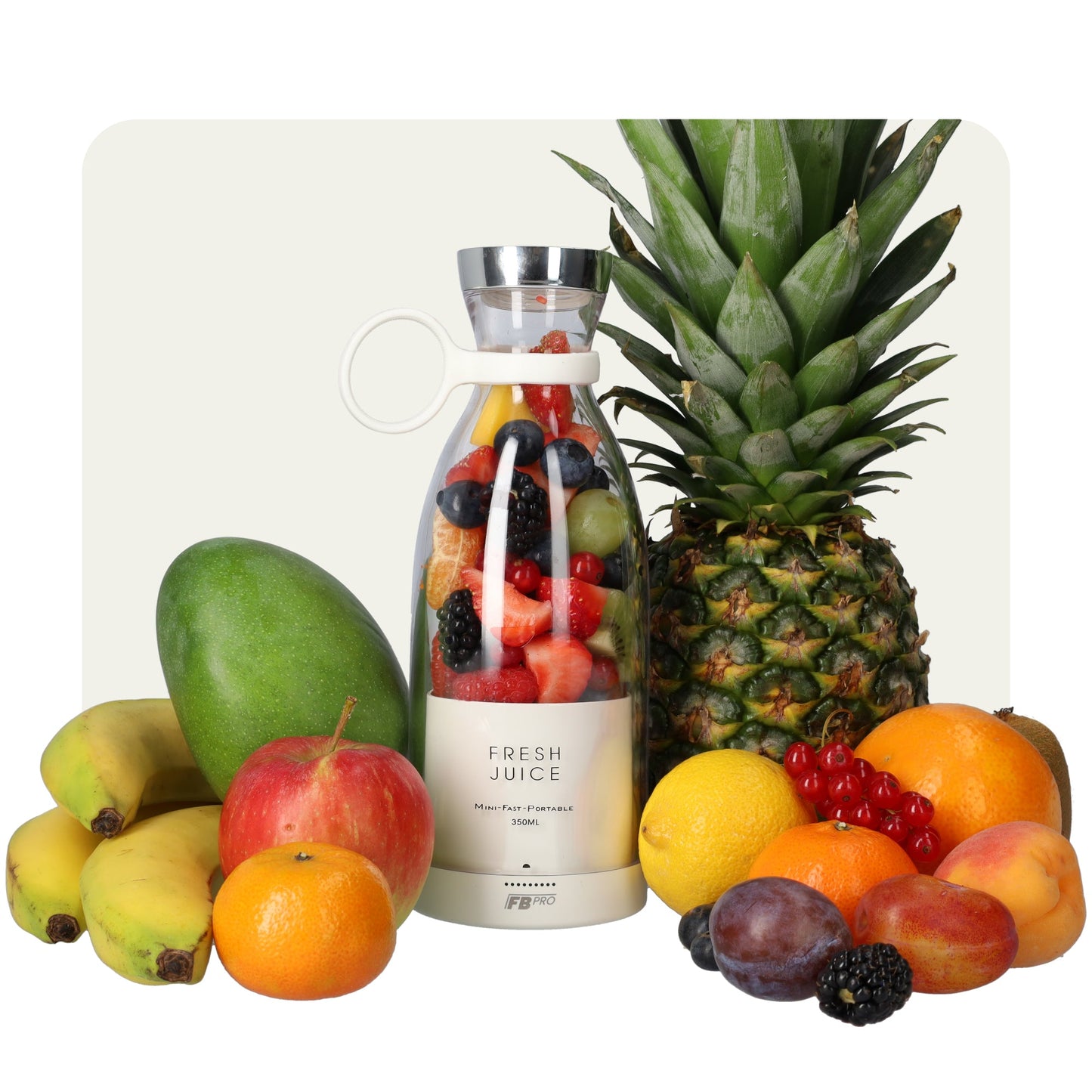 Witte Draadloze Blender To Go - 400 ml - Draagbare mini blender wit