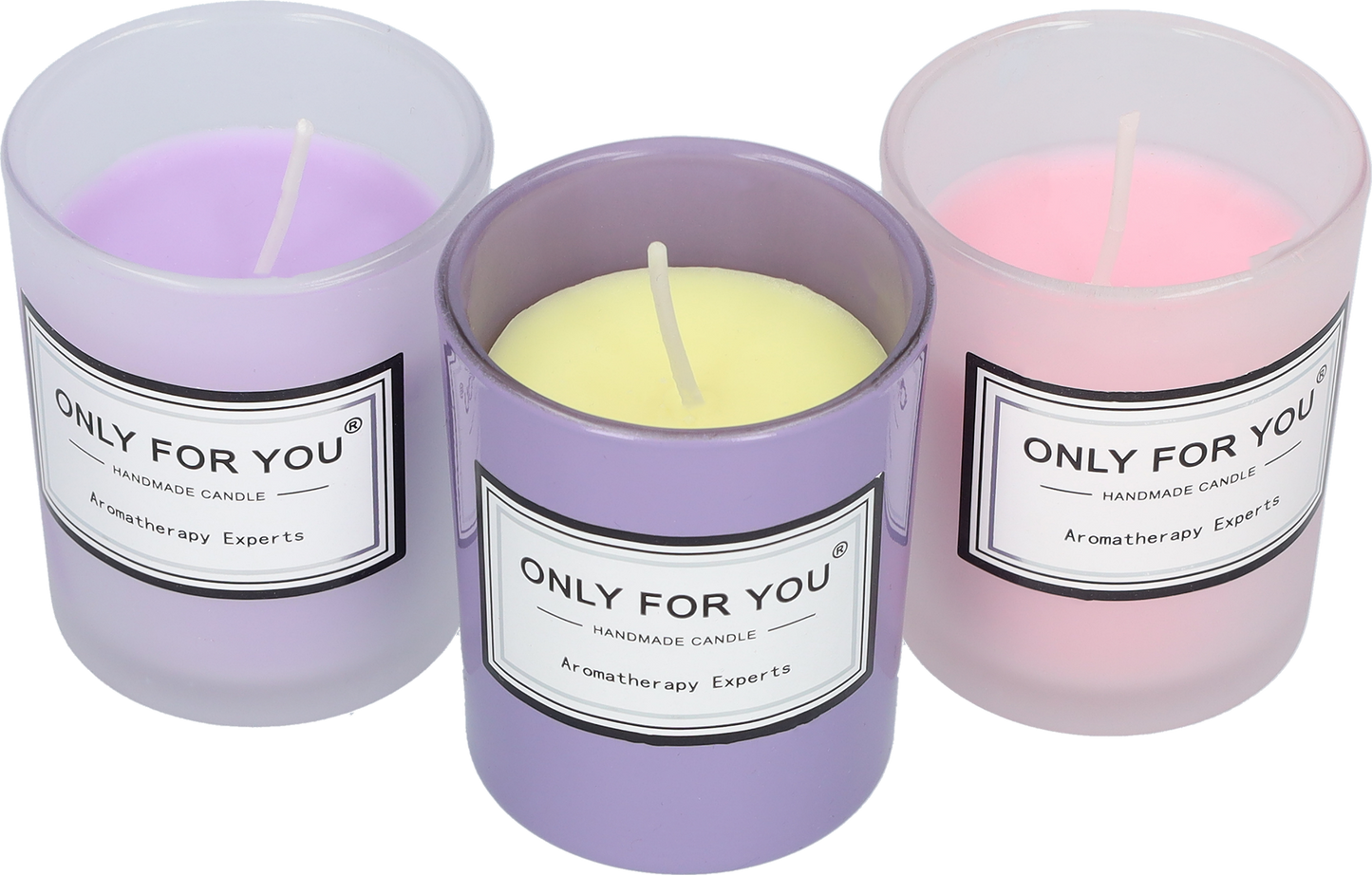 Kaarsen - Geurkaarsen - Sfeerverlichting met een heerlijke geur - In een set van drie - Purple Reverie