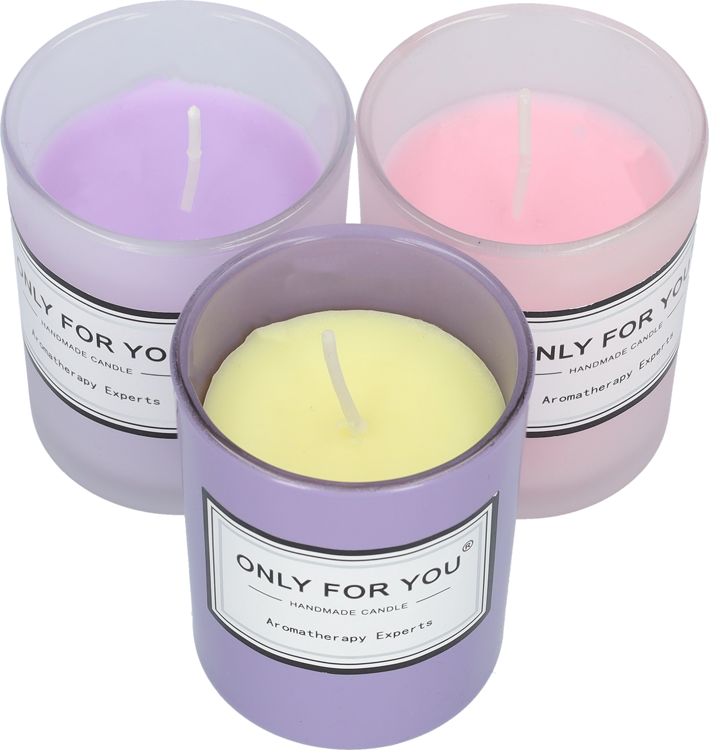 Kaarsen - Geurkaarsen - Sfeerverlichting met een heerlijke geur - In een set van drie - Purple Reverie