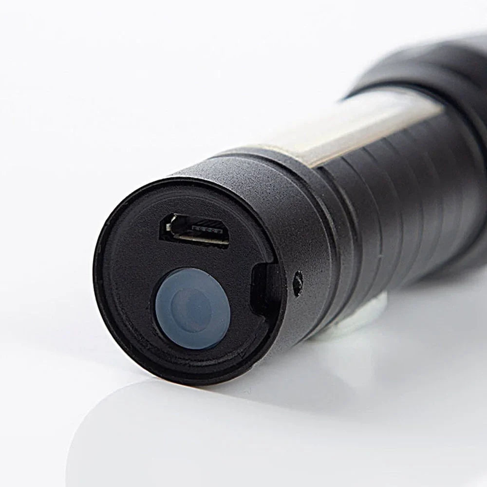 Compacte LED Zaklamp - Met Floodlight - 3 Standen met Knipperen - Inclusief Stevige Container! - Klein maar Fijn
