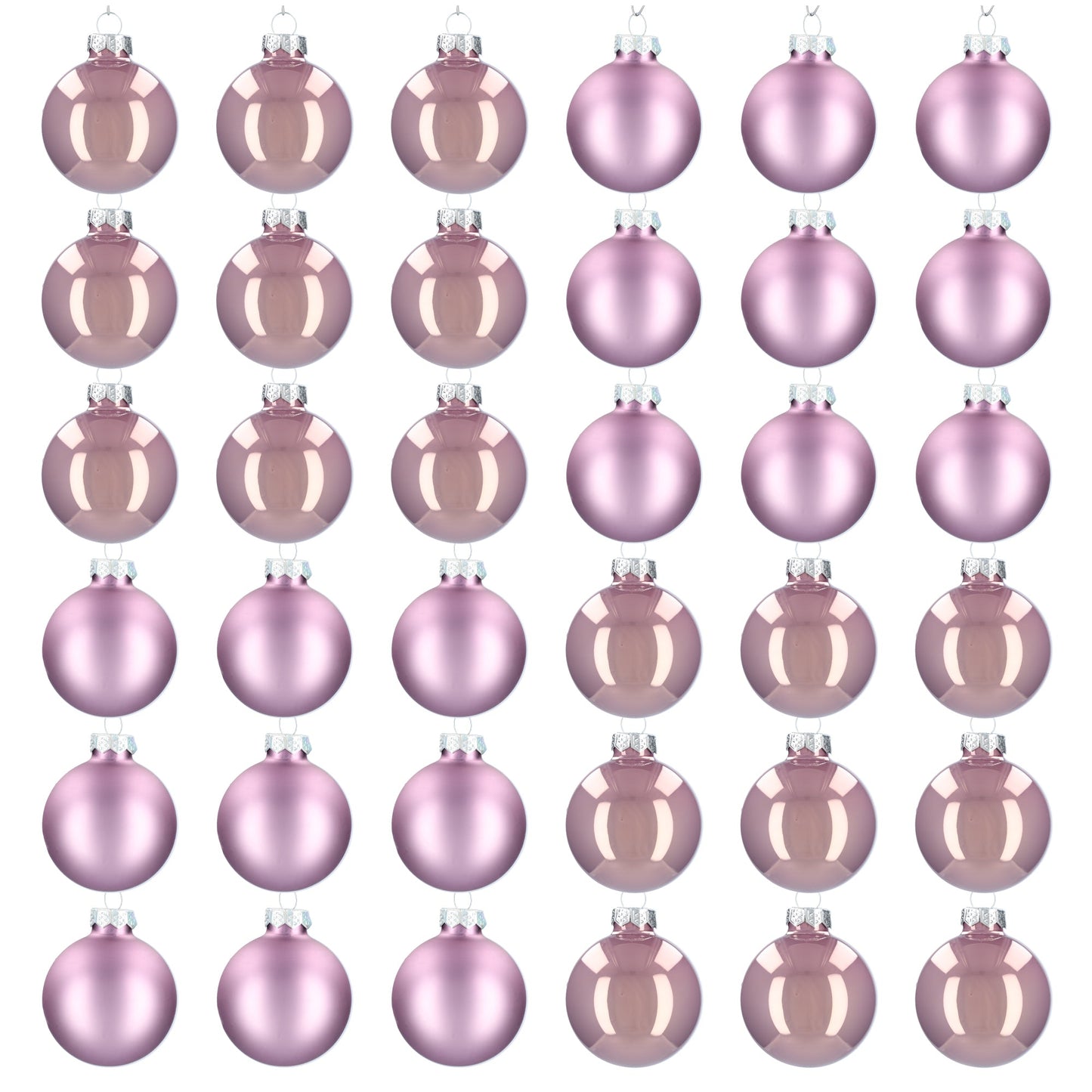 Glazen kerstballen - Set van 36 stuks/60mm - Glas - Lilac Sage - Paars