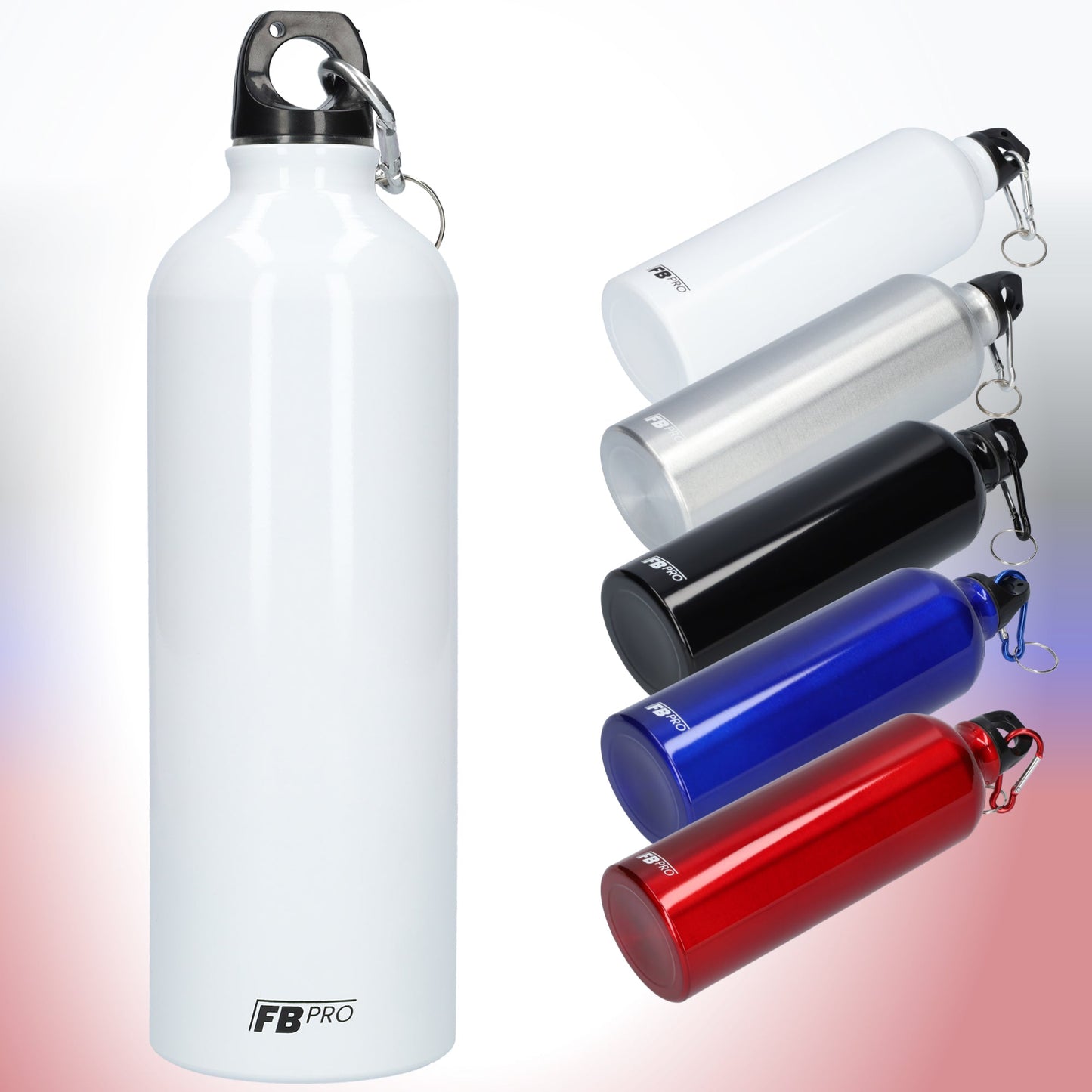 Aluminium drinkfles met o-dop - Waterfles - 750 ml - Wit