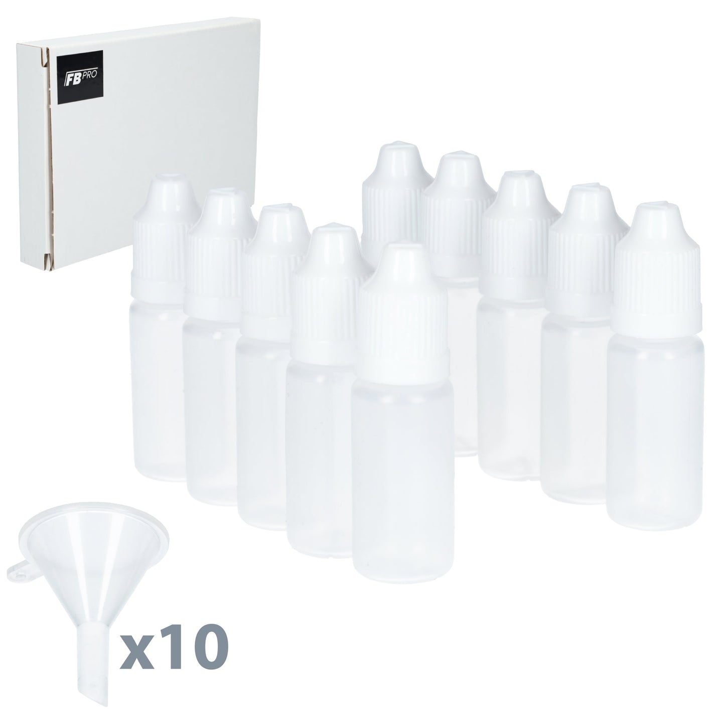 E sigaret flesjes - 10ml - 10 stuks - LDPE kunststof - Doorzichtig