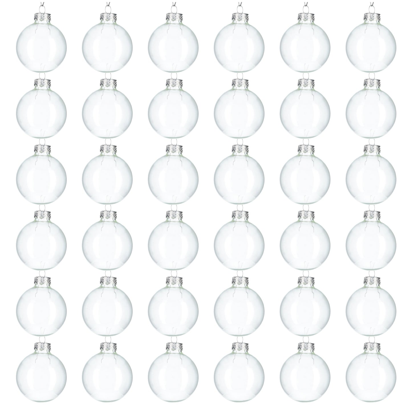 Glazen kerstballen - Set van 36 stuks/60mm - Glas - Doorzichtig
