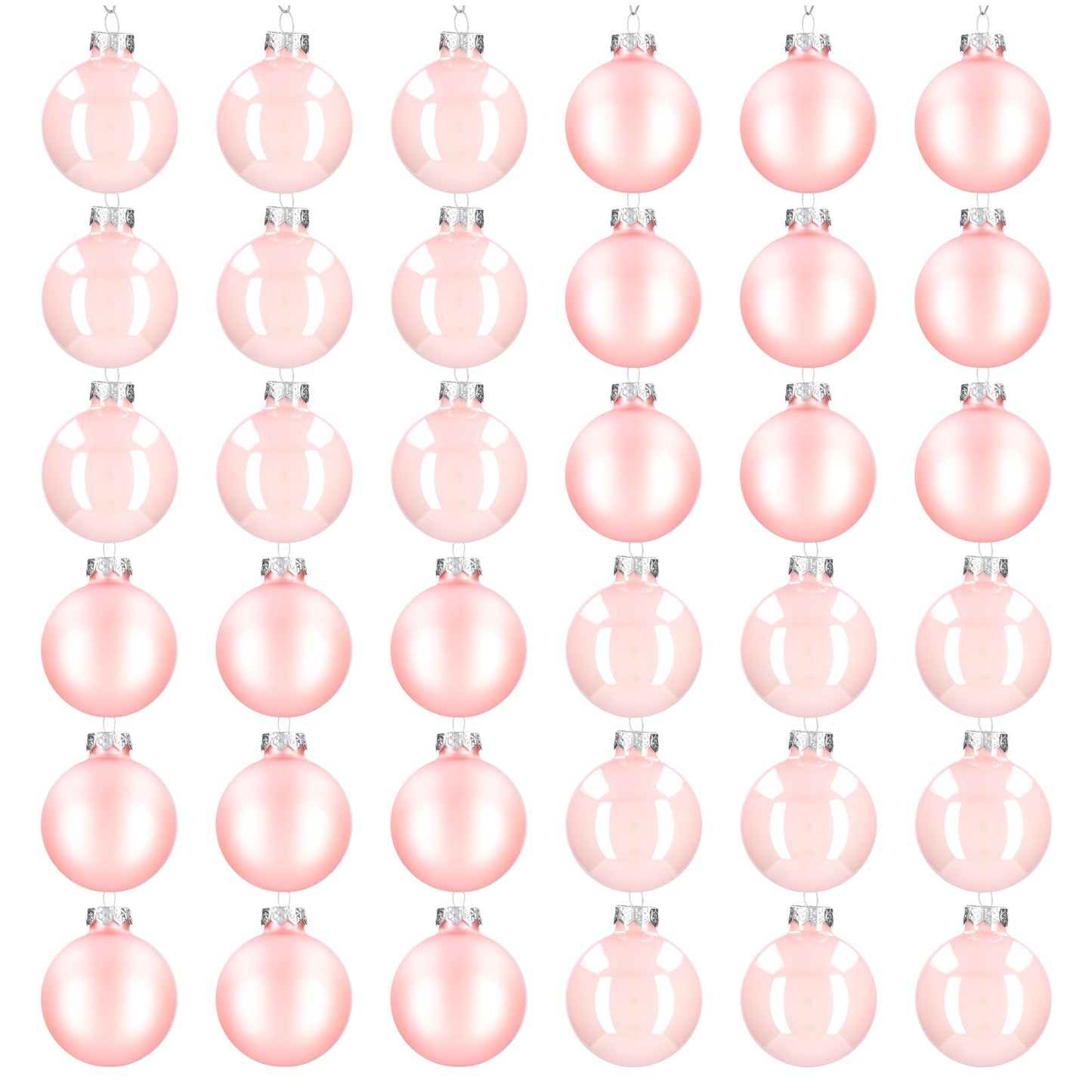 Glazen kerstballen - Set van 36 stuks/60mm - Glas - Power Pink - Roze