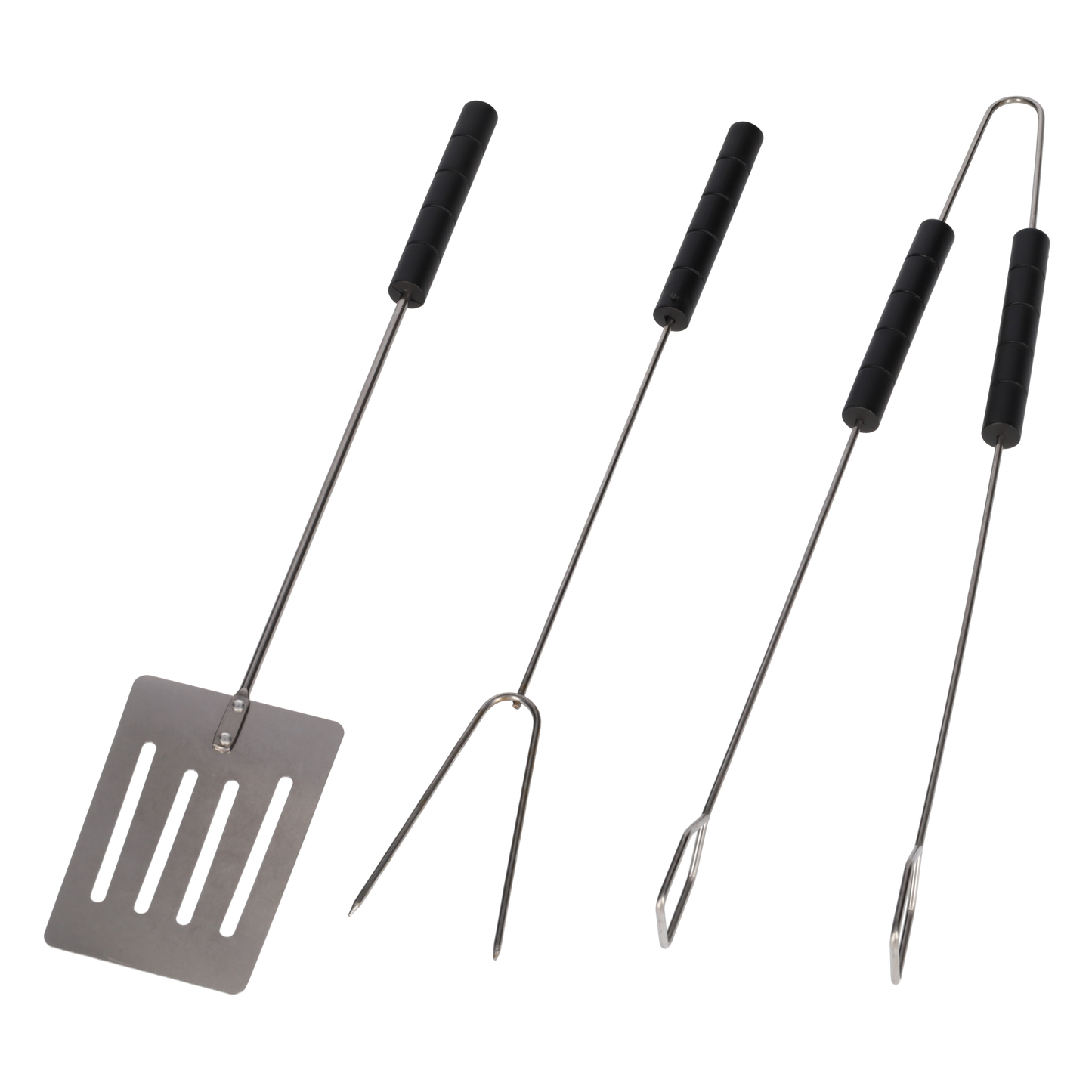 BBQ Accessoires - BBQ Gereedschap - Barbecue - Barbeque Vleestang - Keukengerei - Kookgerei set 3-delig - RVS - Zilver