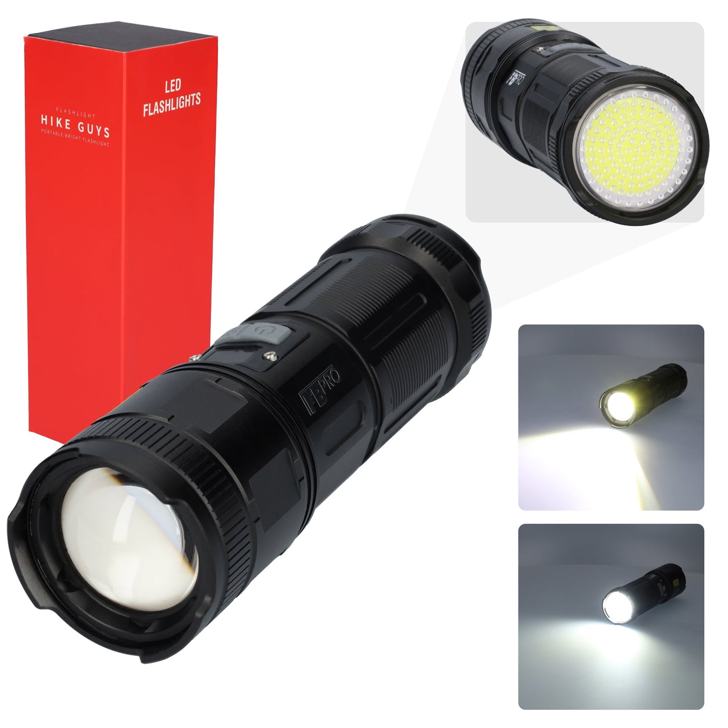 Zaklamp LED - Militaire zaklamp - 2000 Lumen - Zwart