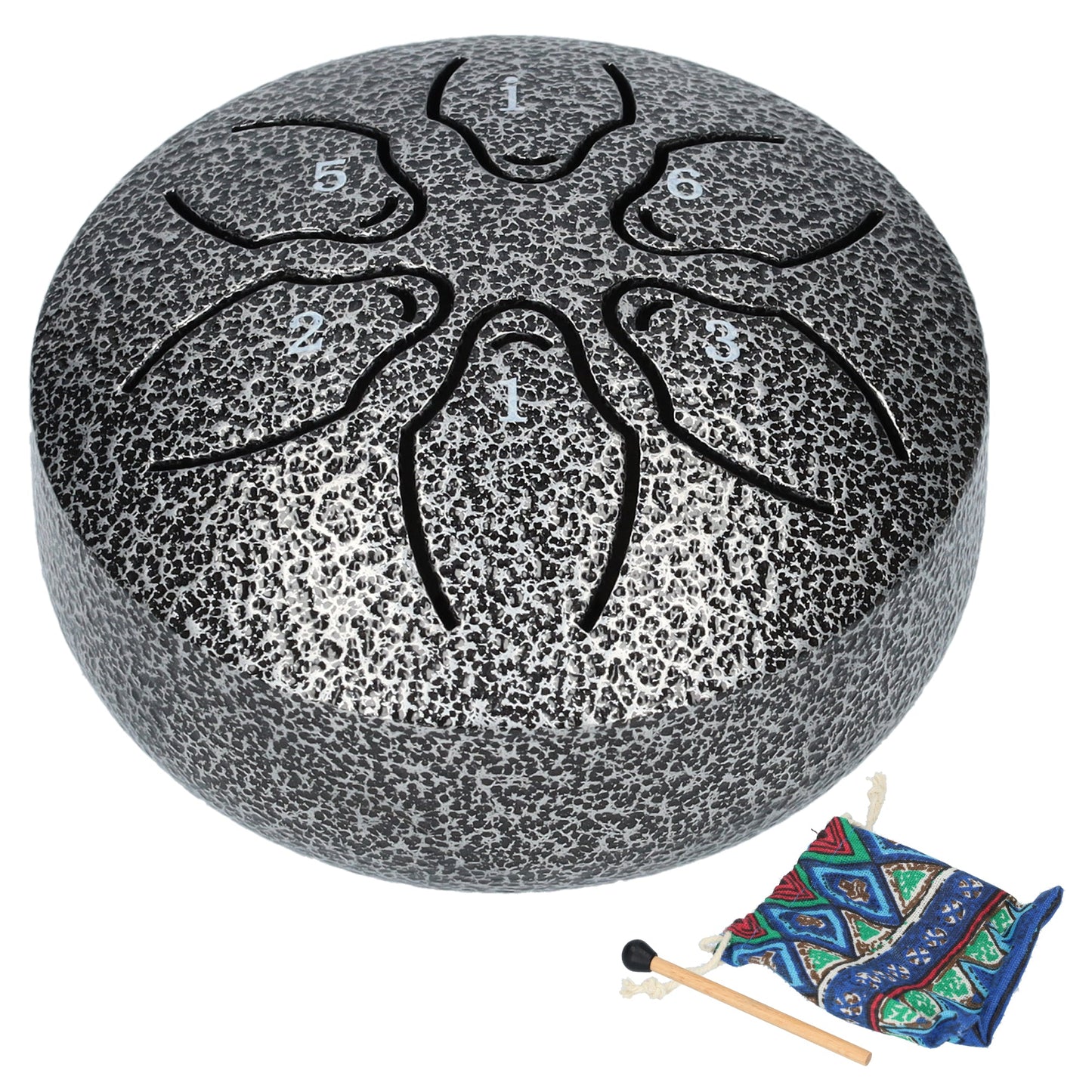 Handpan, Klankschaal, Handpan Drum, Regen Drum - Met Drumstick - Metaal grijs- 3 Inch