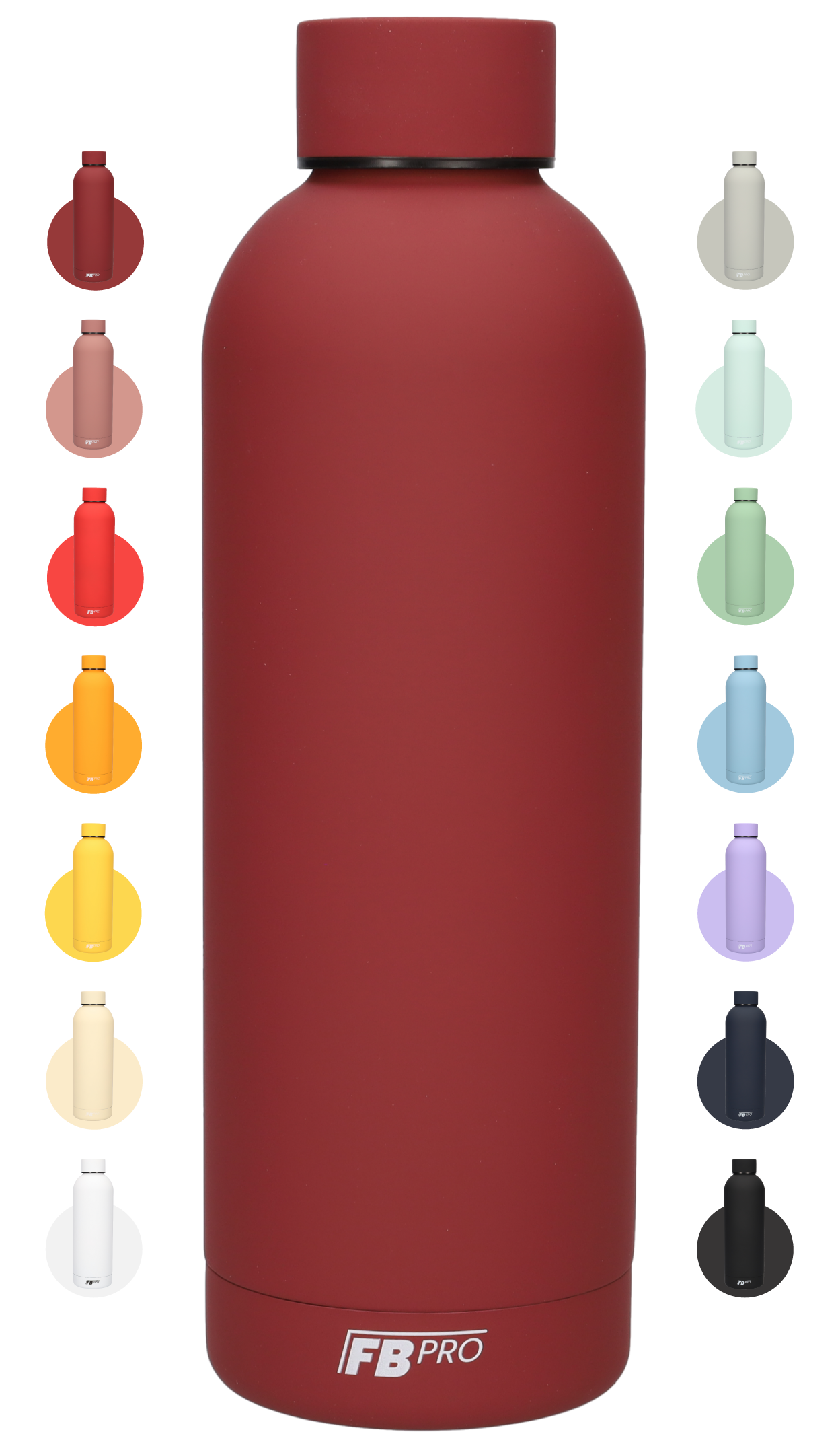 Drinkfles - Dubbelwandige waterfles - Thermosfles - RVS thermos fles - 500 ML - Burgundy