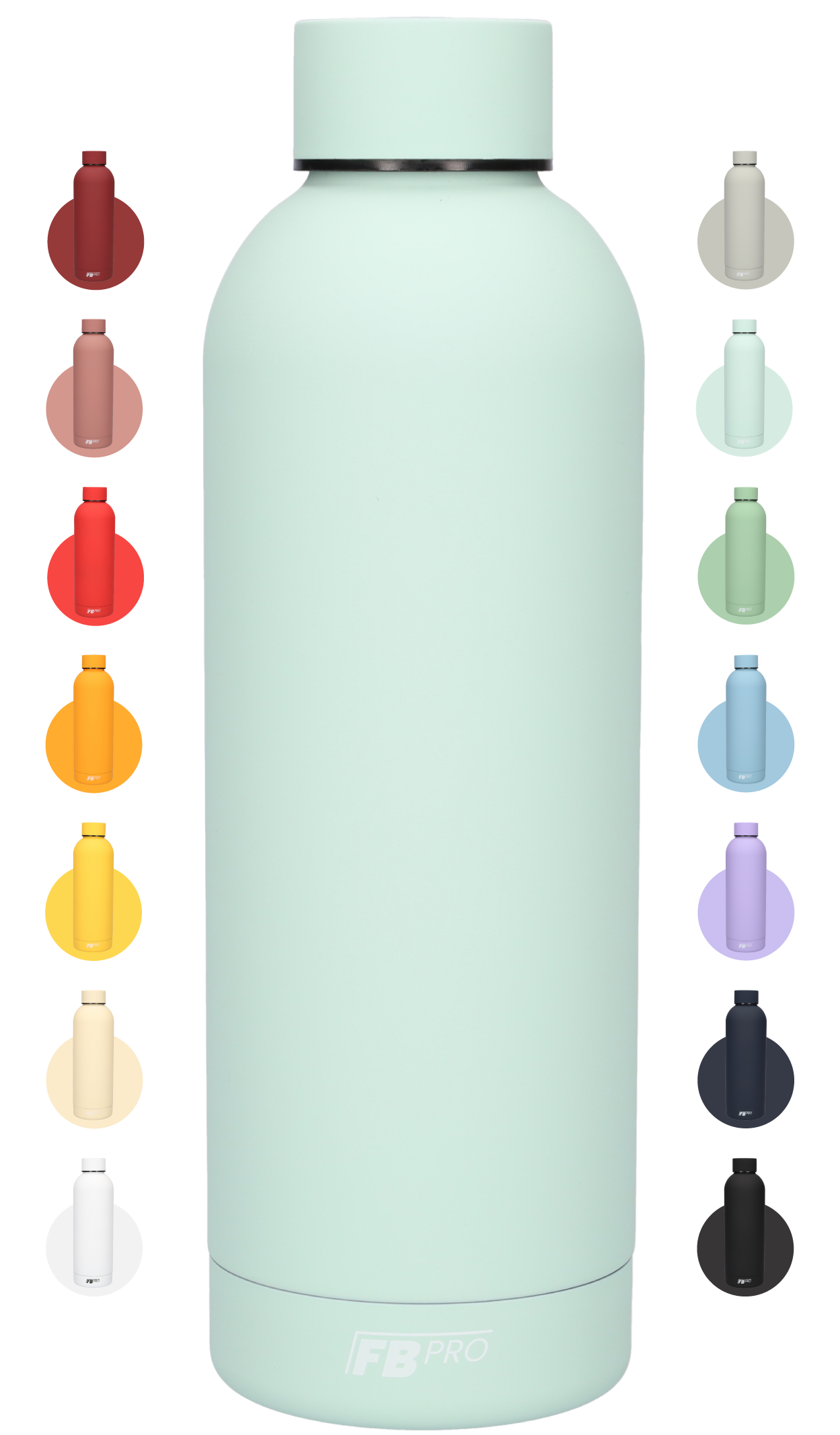 Drinkfles - Dubbelwandige waterfles - Thermosfles - RVS thermos fles - 500 ML - Mint