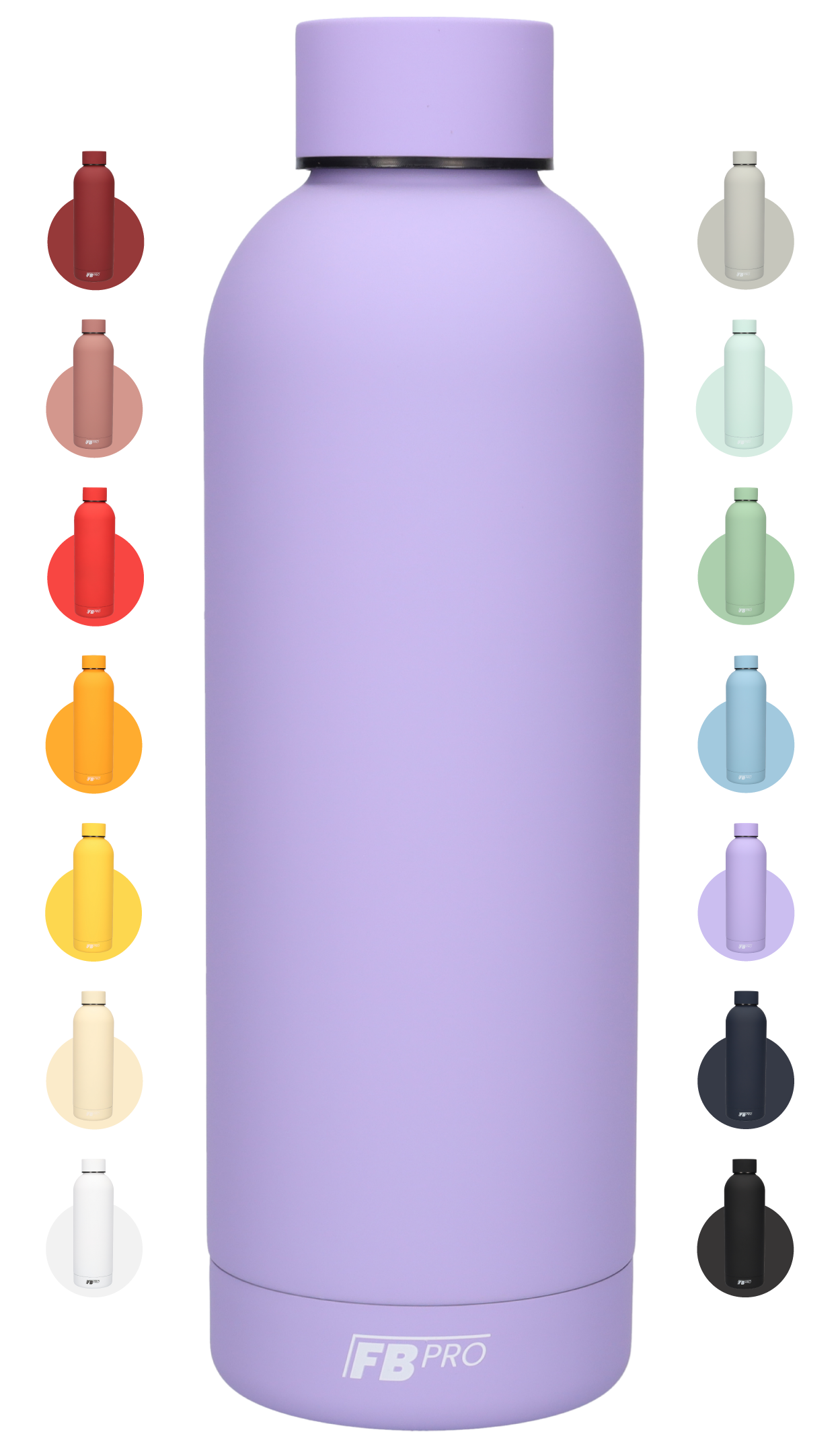 Drinkfles - Dubbelwandige waterfles - Thermosfles - RVS thermos fles - 500 ML - Paars