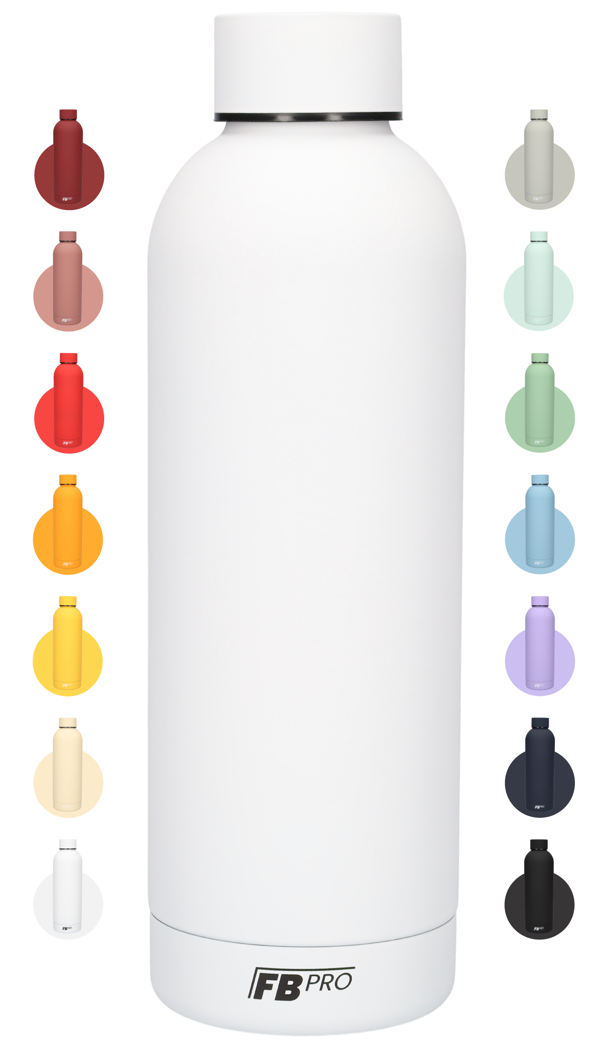 Drinkfles - Dubbelwandige waterfles - Thermosfles - RVS thermos fles - 500 ML - Wit