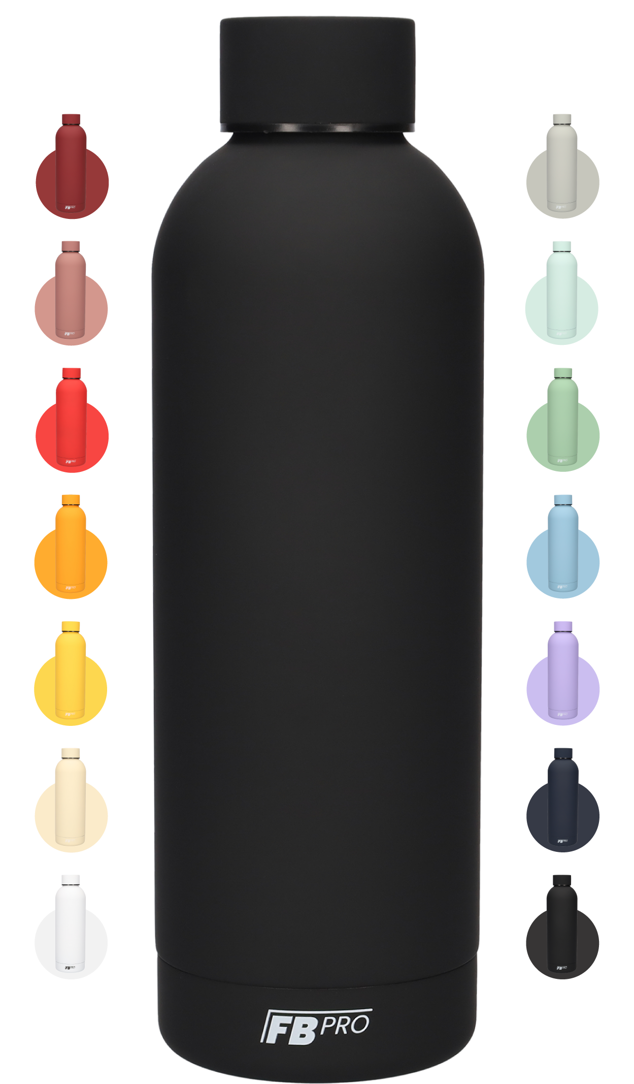 Drinkfles - Dubbelwandige waterfles - Thermosfles - RVS thermos fles - 500 ML - Zwart