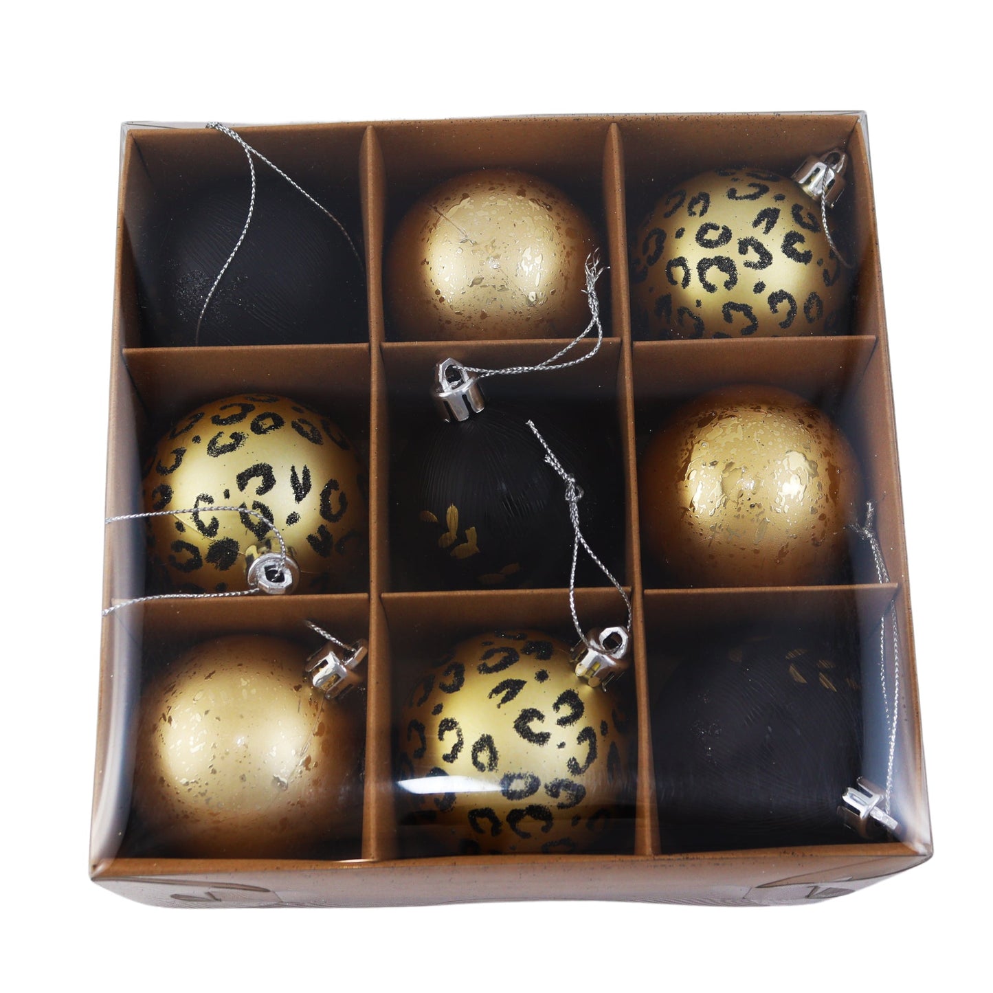 Kerstballen - 9 Delige Set - Kerstversiering - Goud - Zwart - Verschillende Afwerkingen - Kerstboom Kerstballen - Voor in de kerstboom