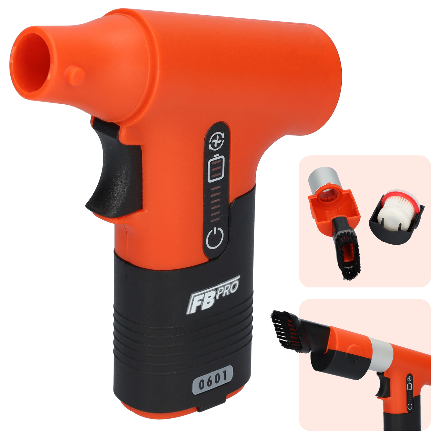 FBT170 - Electrische turbo fan - Ventilator - Jet fan - Blaas pistool - Oplaadbaar - Verschillende snelheden - Oranje