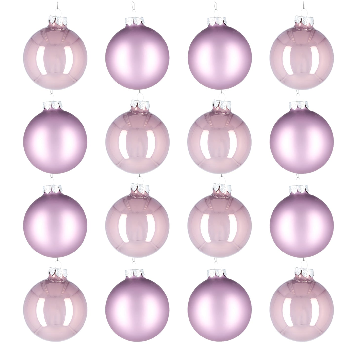 Glazen kerstballen - Kerst decoratie - Kerstversiering - 80mm - Lilac Sage - Ballen van glas voor in de kerstboom! - 16 stuks