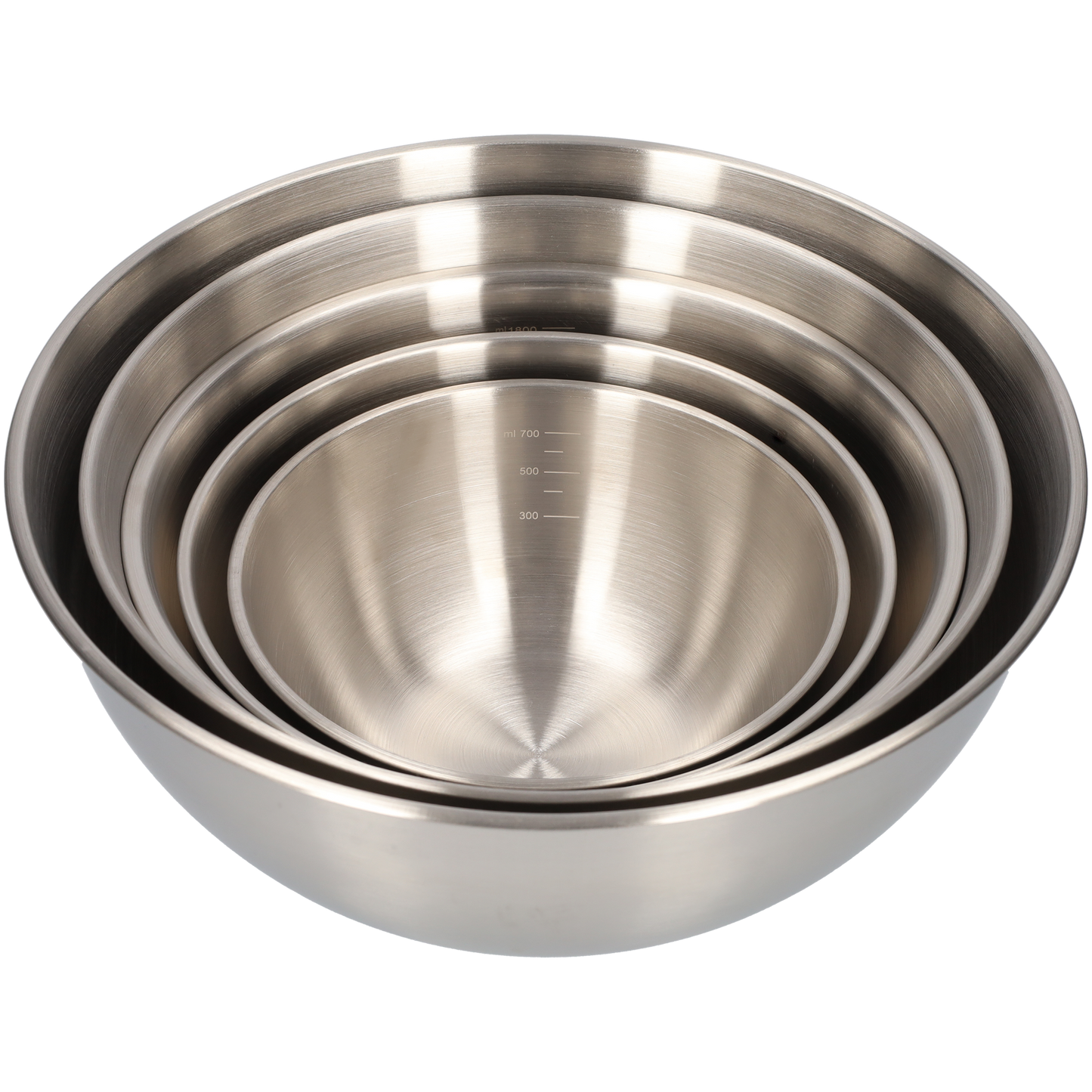 Beslagkom - Mengkom - Saladekom - Set 5 Delig - Keuken Kom - Keukengerei - Zilver - RVS