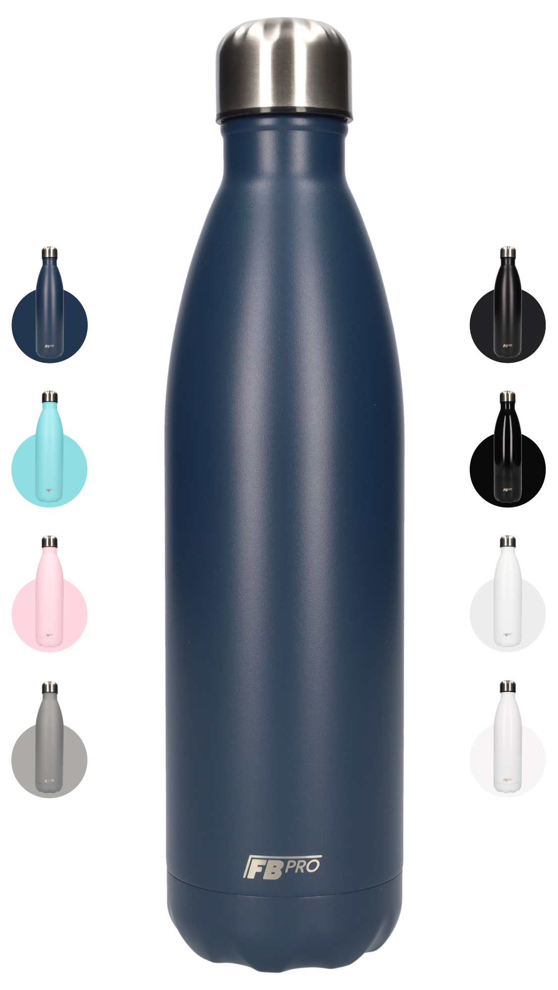 FBFS159 Thermosfles, Drinkfles, Waterfles - 750 ml - Dubbelwandig - Mat Blauw - Matte Blue