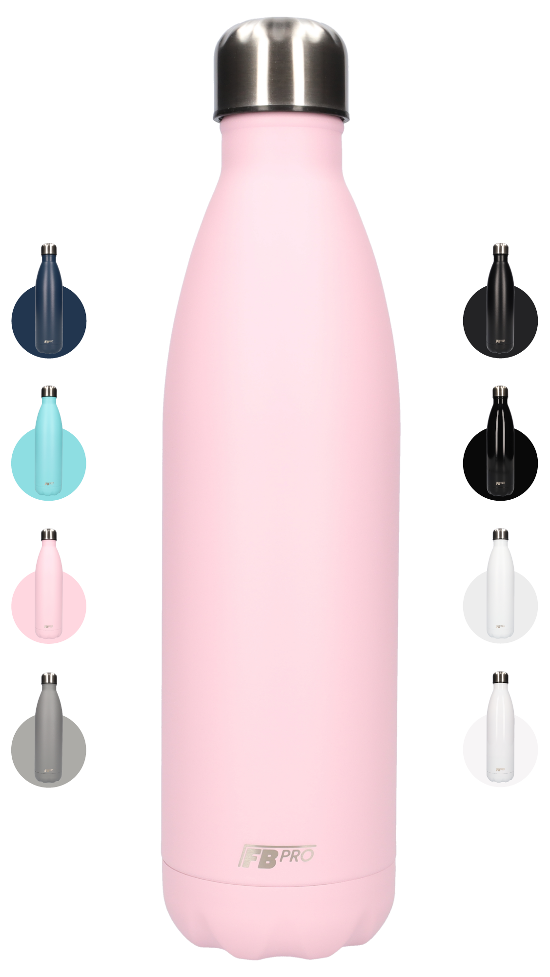 FBFS161 Thermosfles, Drinkfles, Waterfles - 750 ml - Dubbelwandig - Pastel Roze
