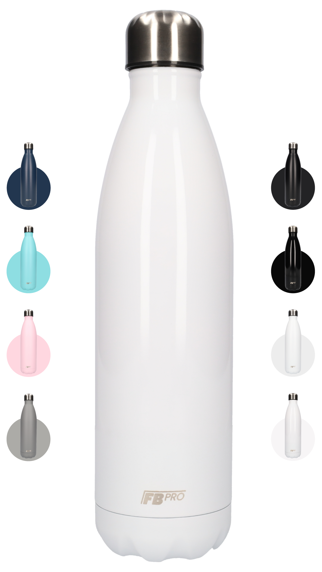 FBFS66 Thermosfles, Drinkfles, Waterfles - 750 ml - Gloss Wit - Gloss White
