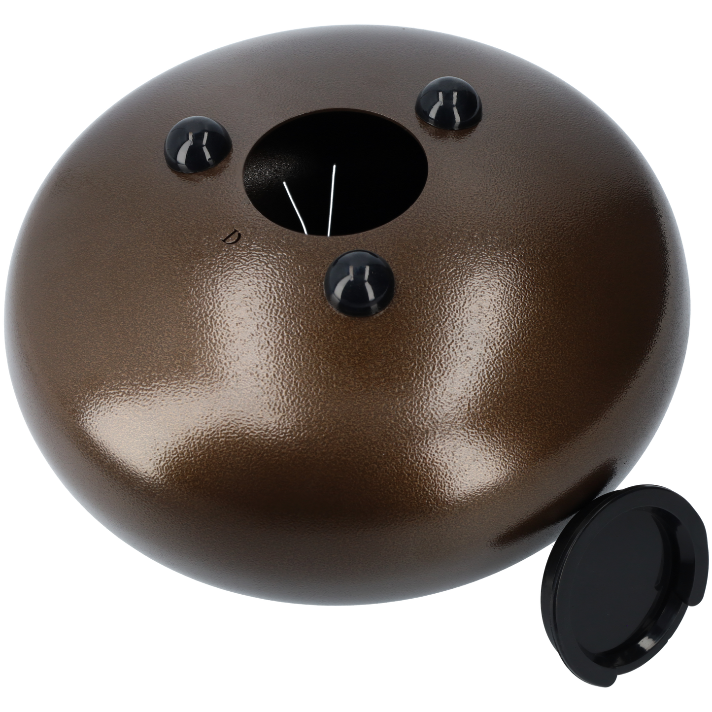 Handpan klankschaal - Tongue drum met bijpassende tas - Met 2 drumsticks! - 25.4 CM / 10 inch diameter - Donkerbruin brons