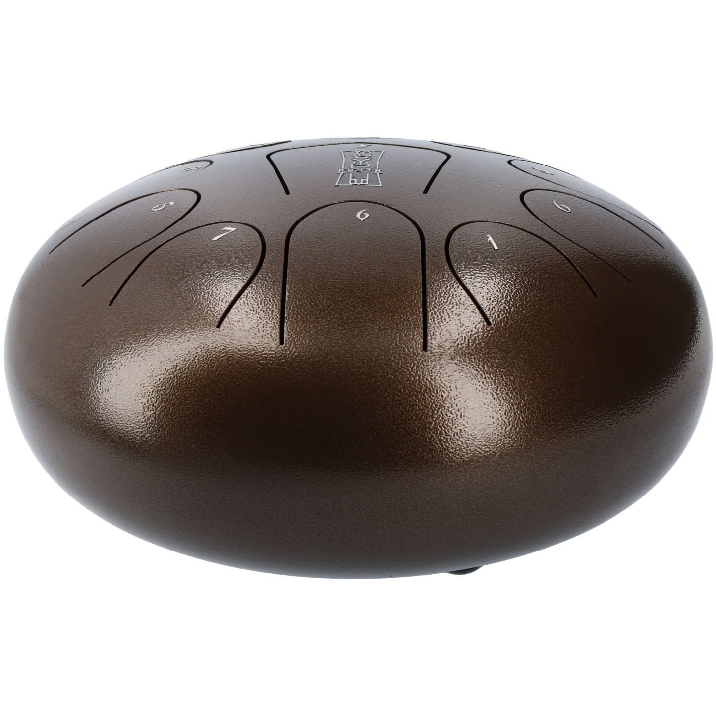 Handpan klankschaal - Tongue drum met bijpassende tas - Met 2 drumsticks! - 25.4 CM / 10 inch diameter - Donkerbruin brons