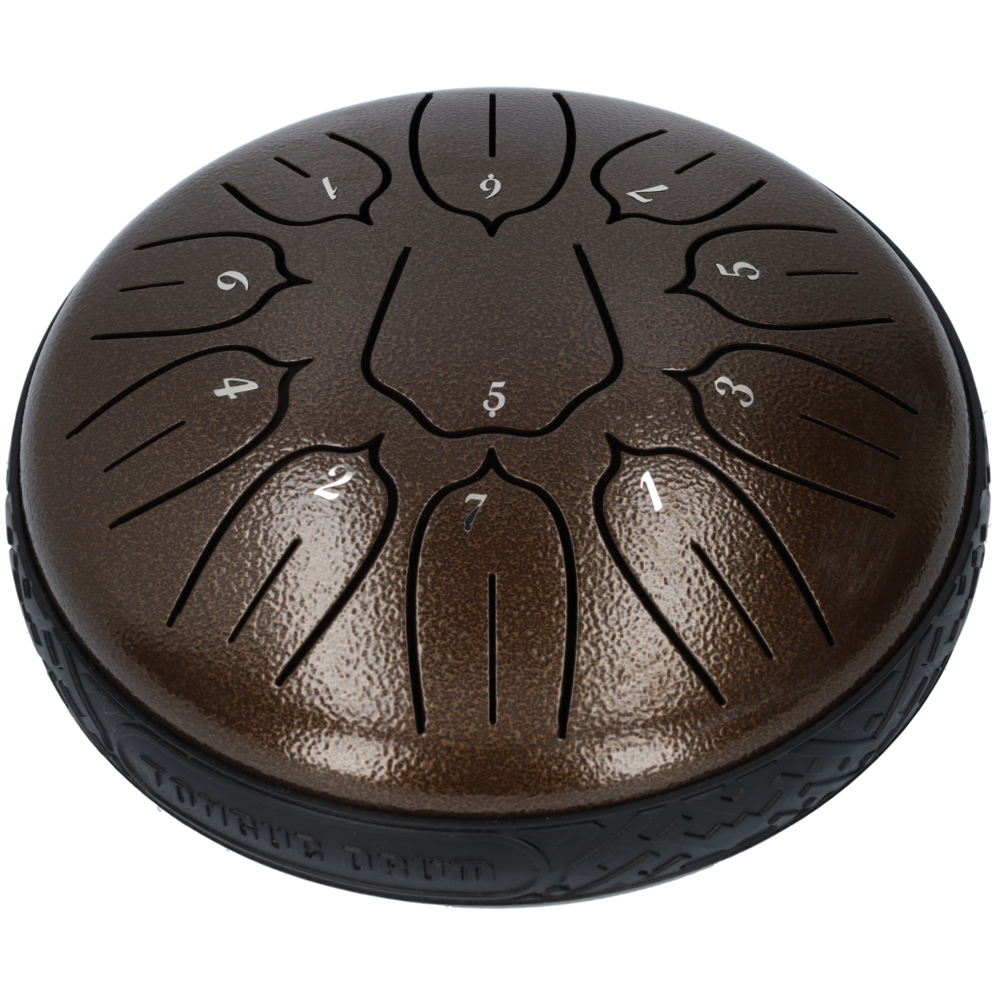 Handpan klankschaal - Medium tongue drum - Regen drum - 15.24 CM / 6 inch diameter - Donker bruin brons
