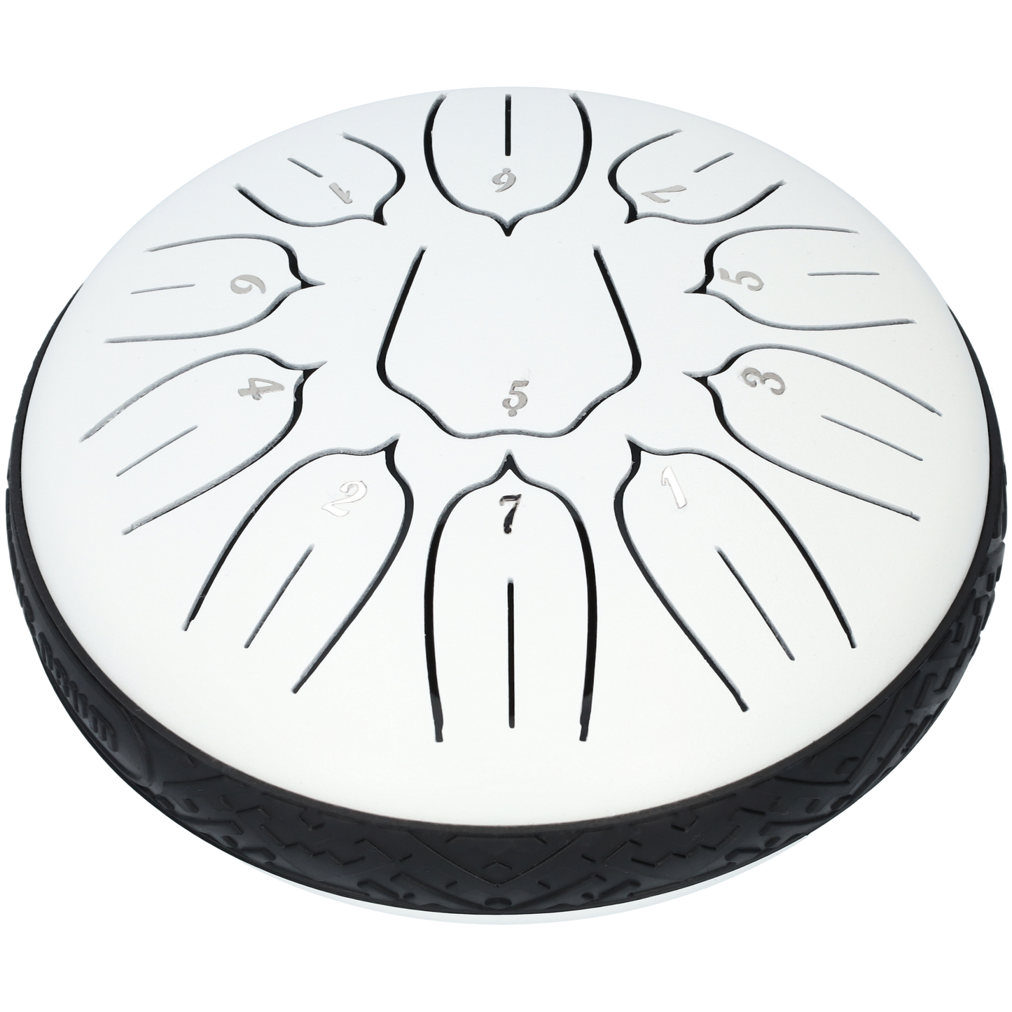 Handpan klankschaal - Medium tongue drum - 15.24 CM / 6 inch diameter - Wit