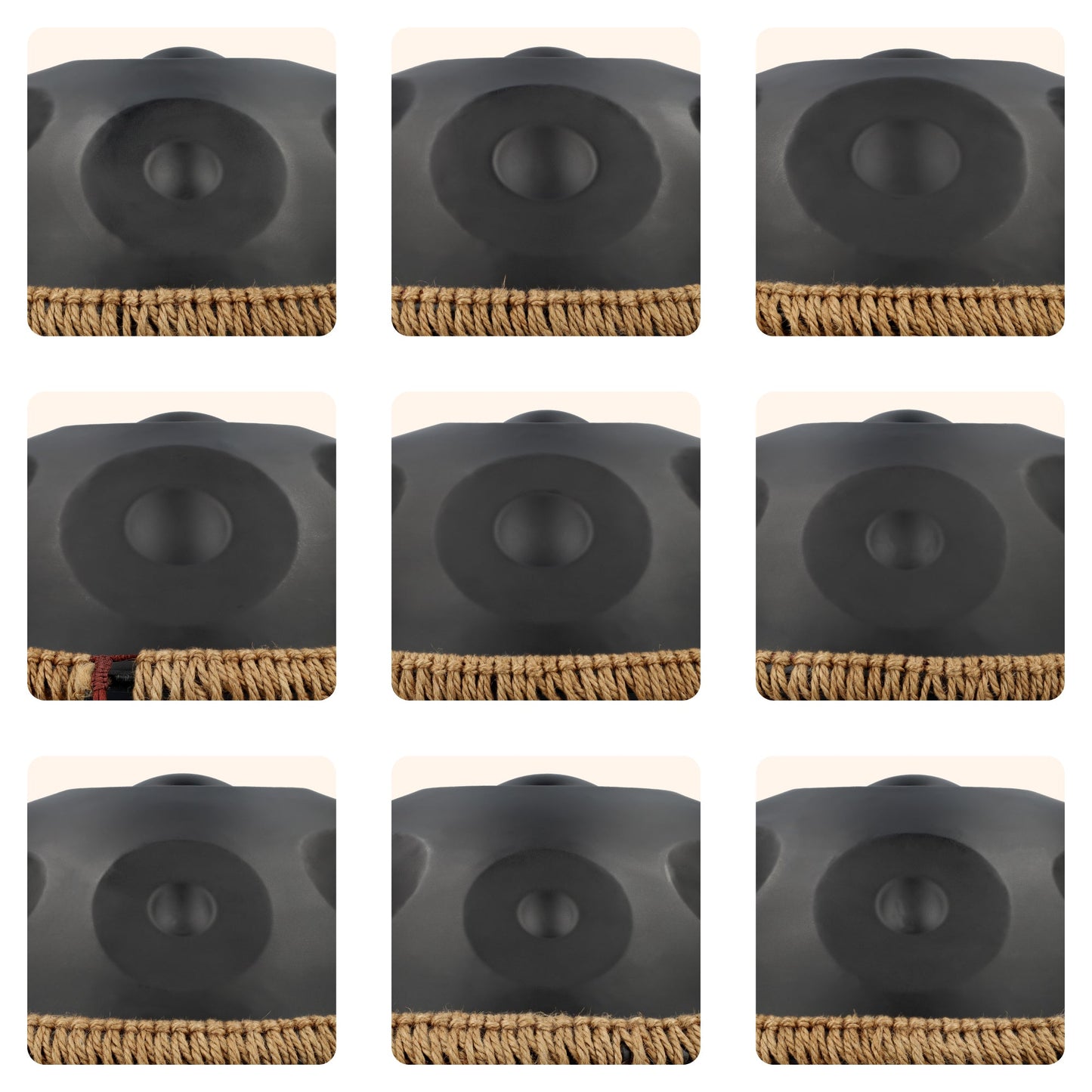 Grote Handpan - XXL handpan met standaard, 2 drumstokken, draagtas en schoonmaakdoekje! - Handpan met 10 noten - 22 inch / 56 cm - Zwart