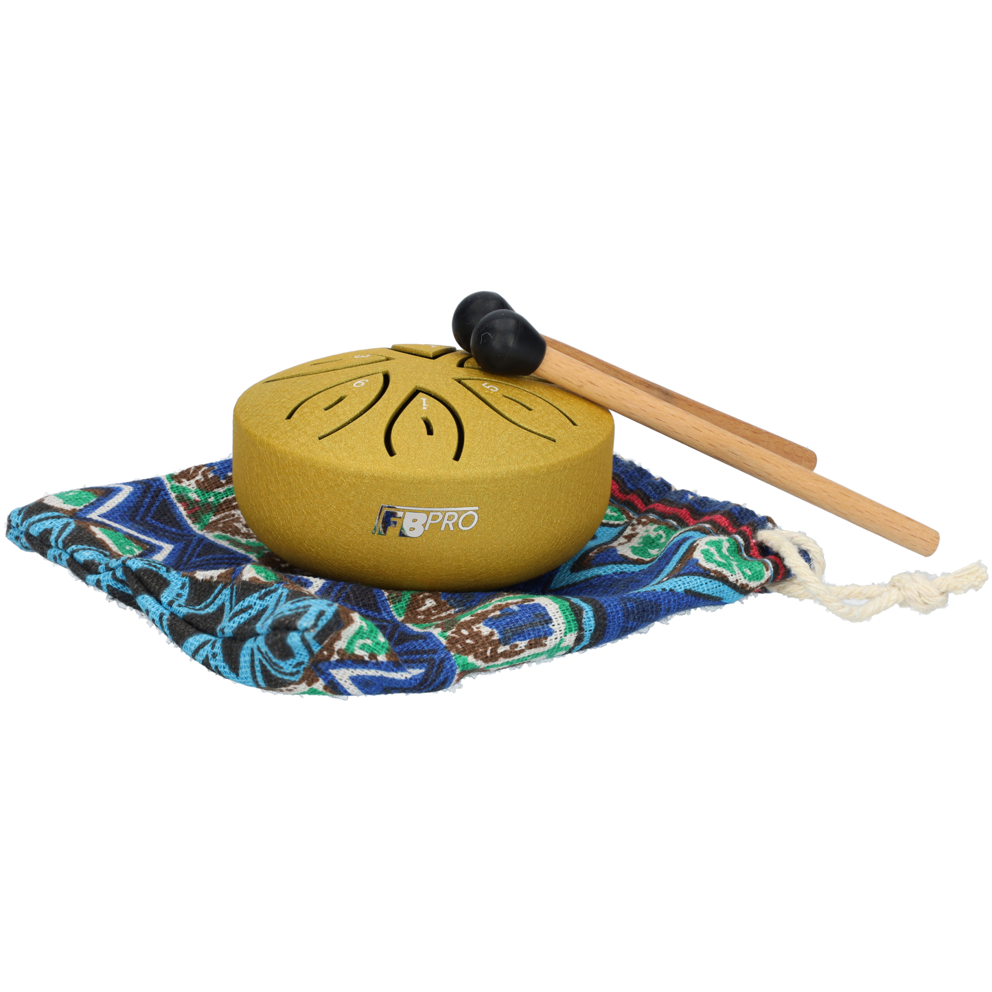 Handpan, Klankschaal - Handpan Drum, Regen Drum - Met Drumstick - Geel - 3 Inch