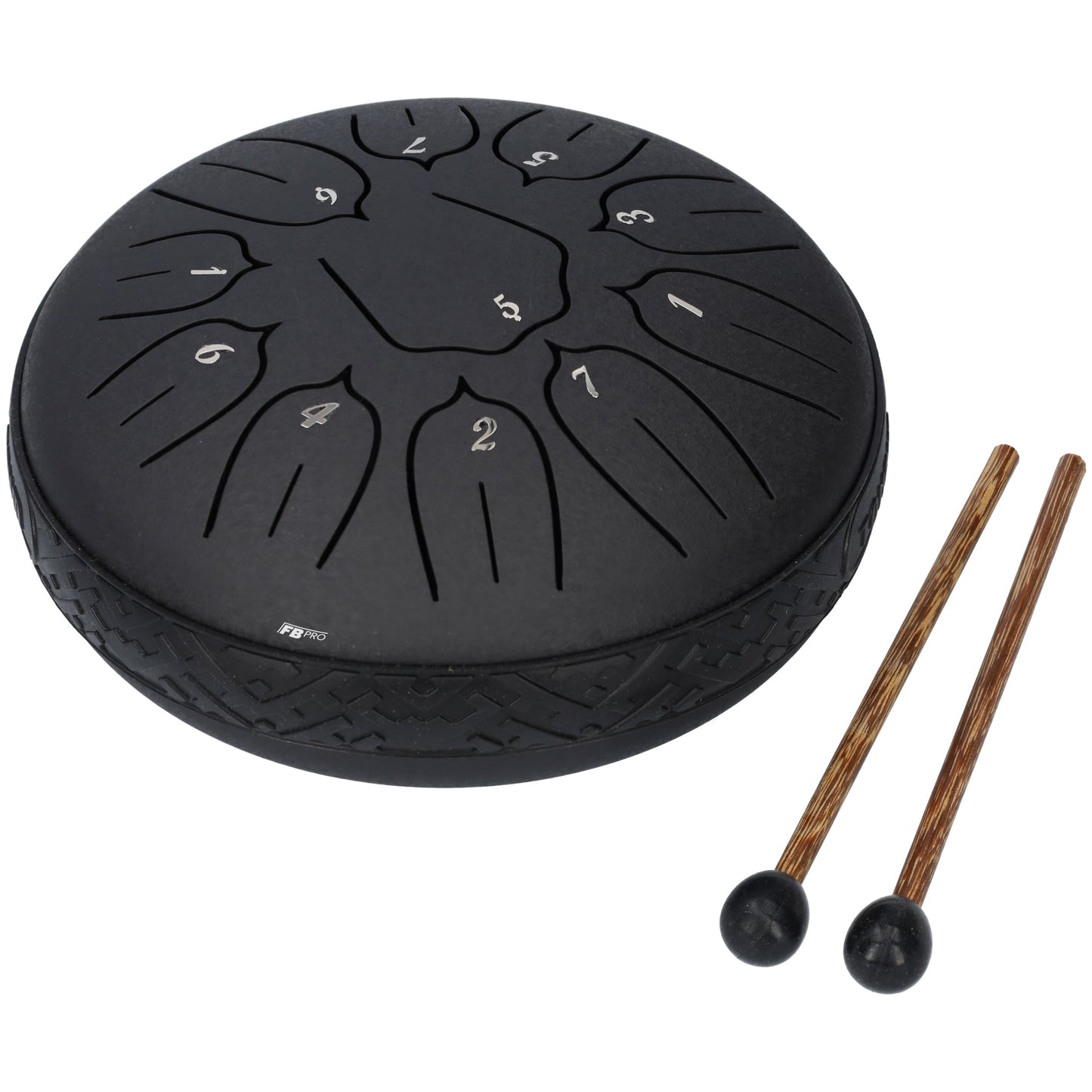 Handpan klankschaal - Medium tongue drum - Regen drum - 15 CM / 6 inch diameter - Mat zwart
