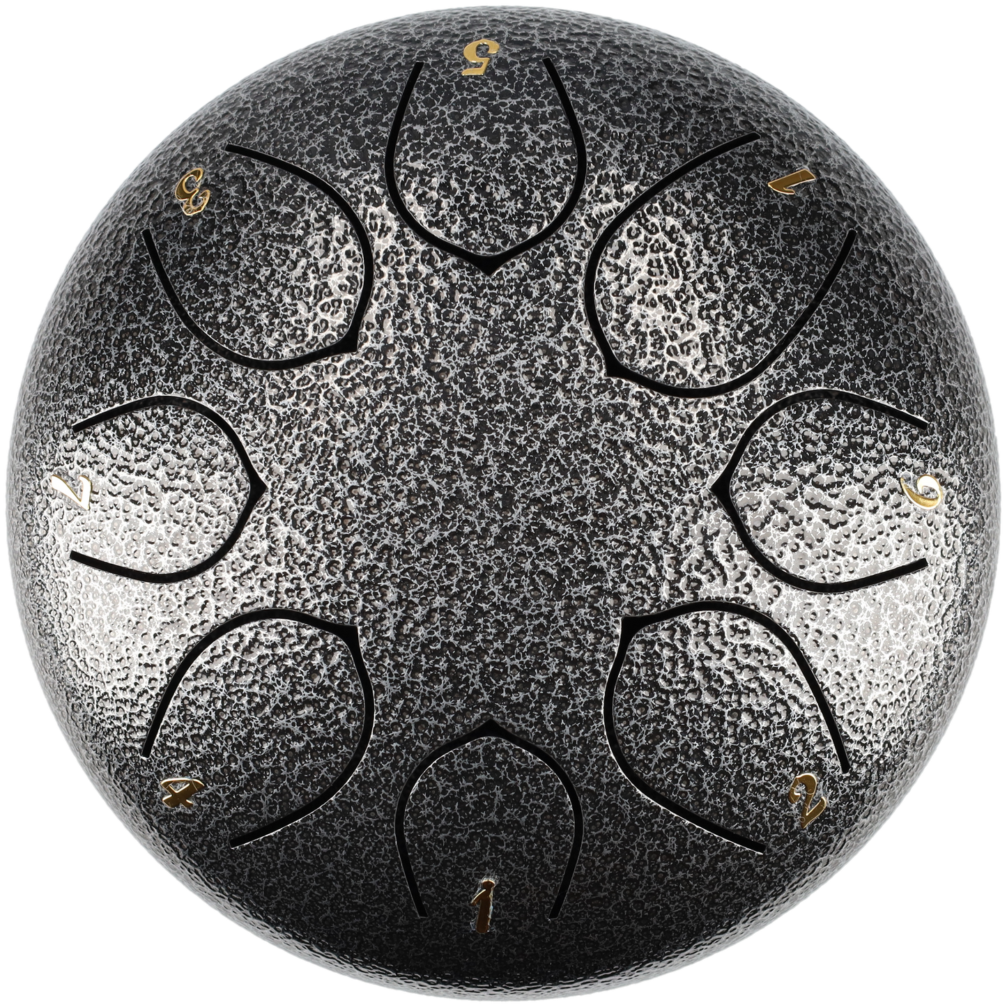 Handpan klankschaal met 8 noten - Medium tongue drum - Regen drum - 15.24 CM / 6 inch diameter - Zwart