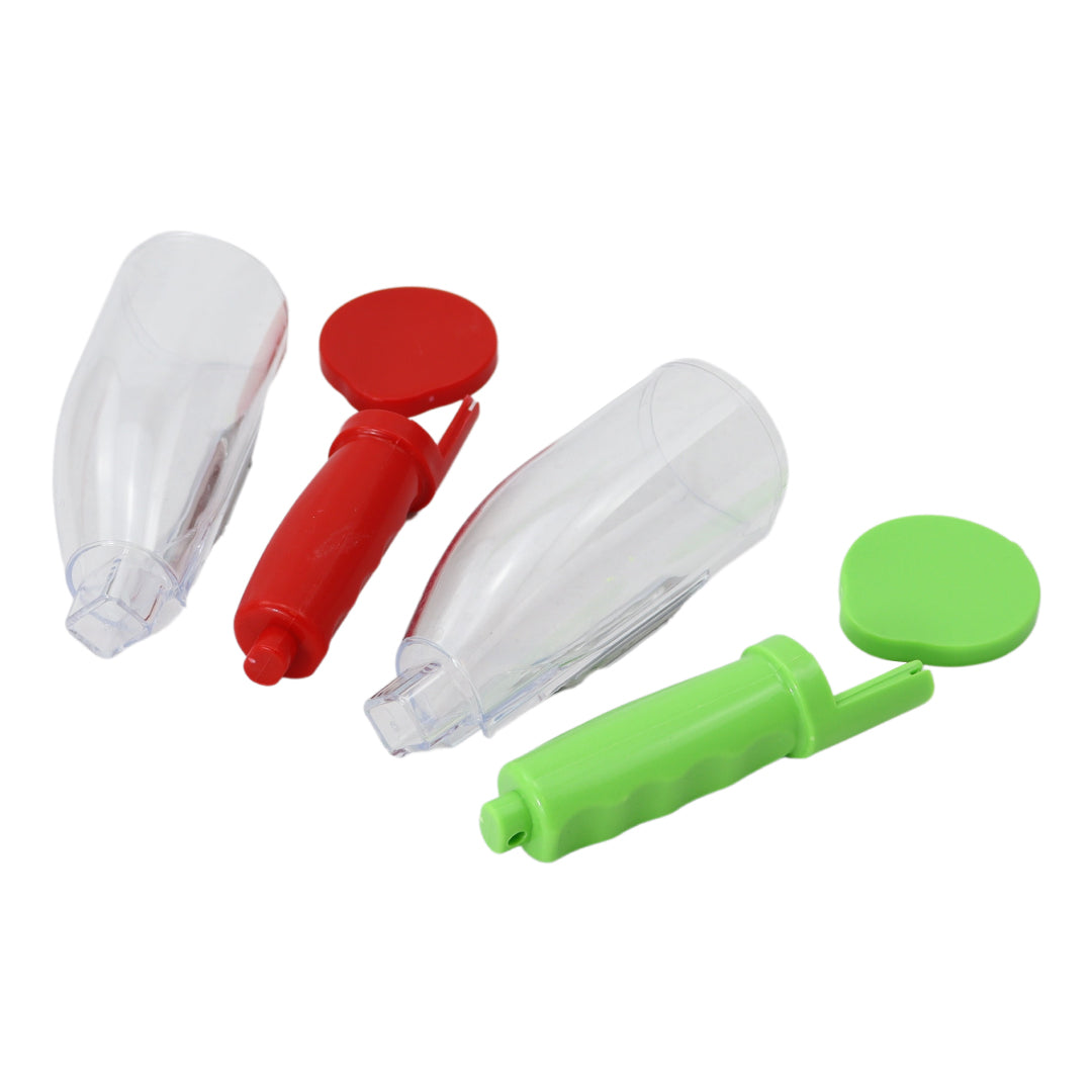 Dunschiller met opvangbak x4 - Aardappelschilmesje met reservoir - Groen en Rood