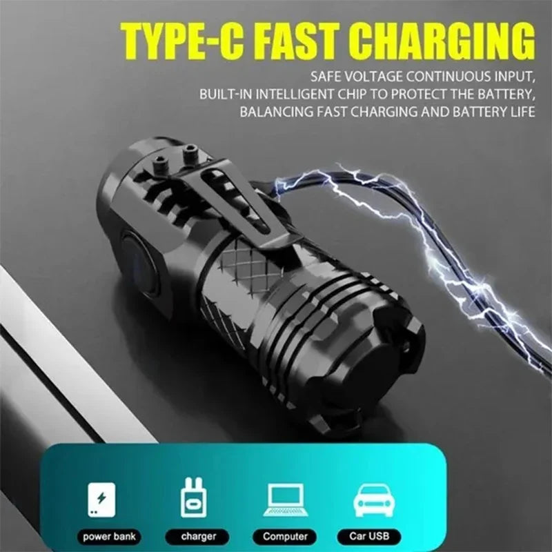 PocketMan LED Mini Zaklamp - Zeer Felle Penlight - 1500 Lumen - USB-C Oplaadbaar - 6 Standen