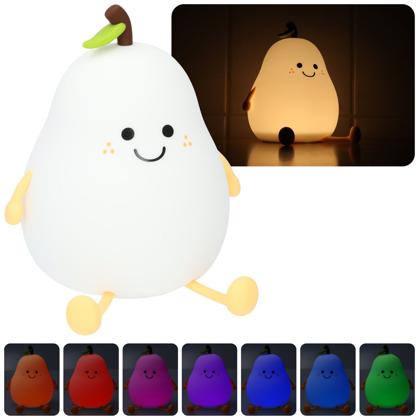 Nachtlampje voor kinderen en baby's - USB oplaadbare kinderverlichting - Touch bediening - Verschillende kleuren en dimbaar - 1200 mAh