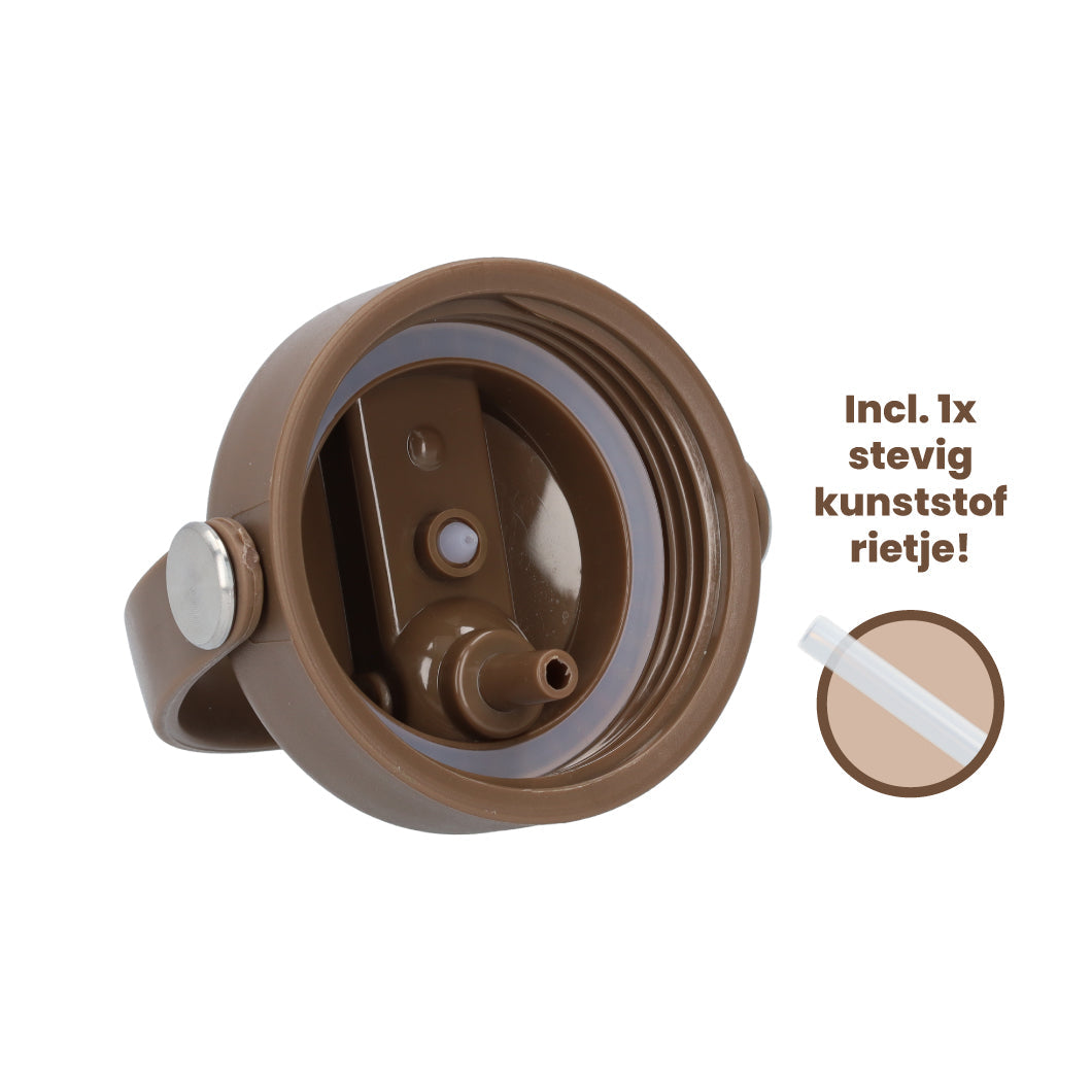 Thermos waterfles 1 liter - Isolerende Waterfles met Draaibare Drinktuit - Light Brown