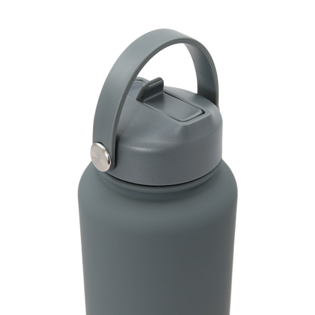 Thermos waterfles 1 liter - Isolerende Waterfles met Draaibare Drinktuit - Grijs