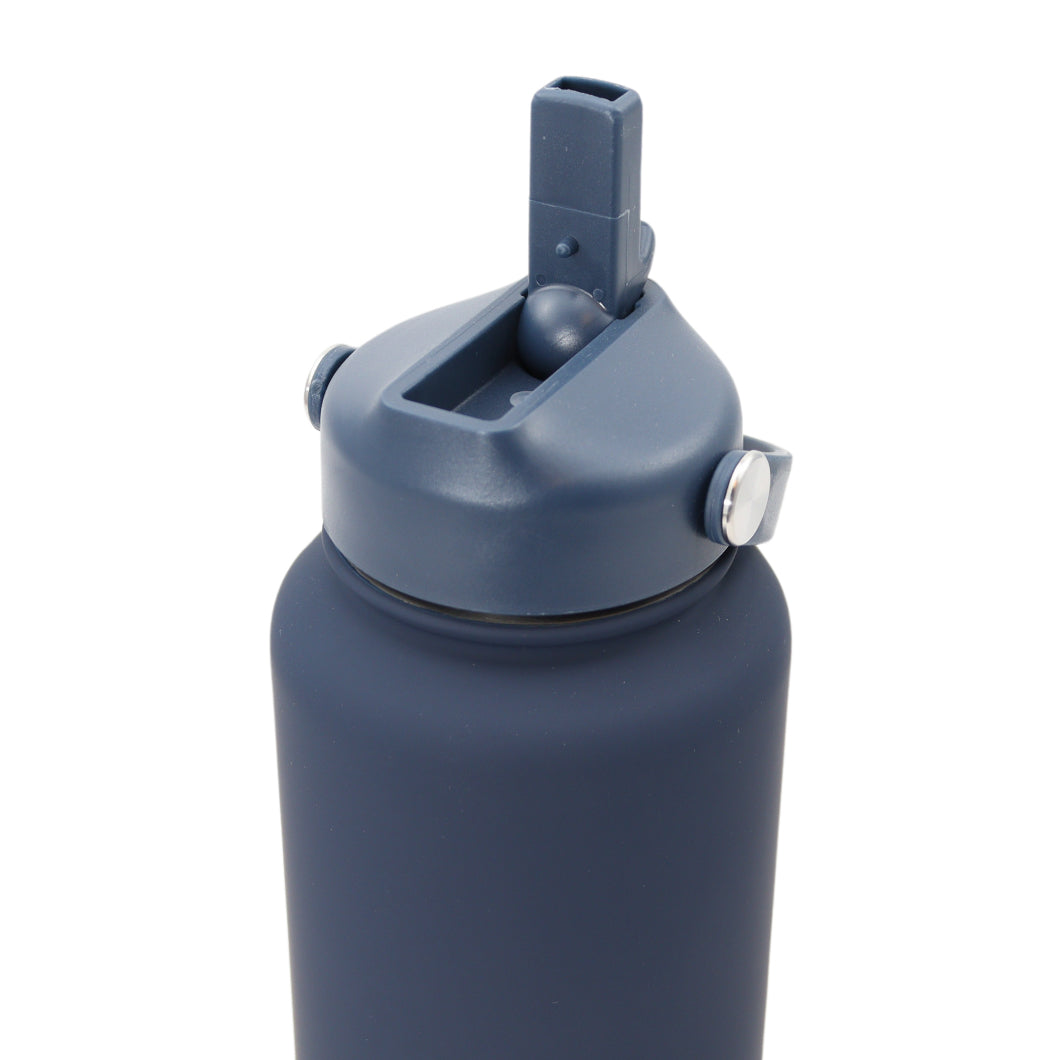 Thermos waterfles 1 liter - Isolerende Waterfles met Draaibare Drinktuit - Blauw - Donkerblauw