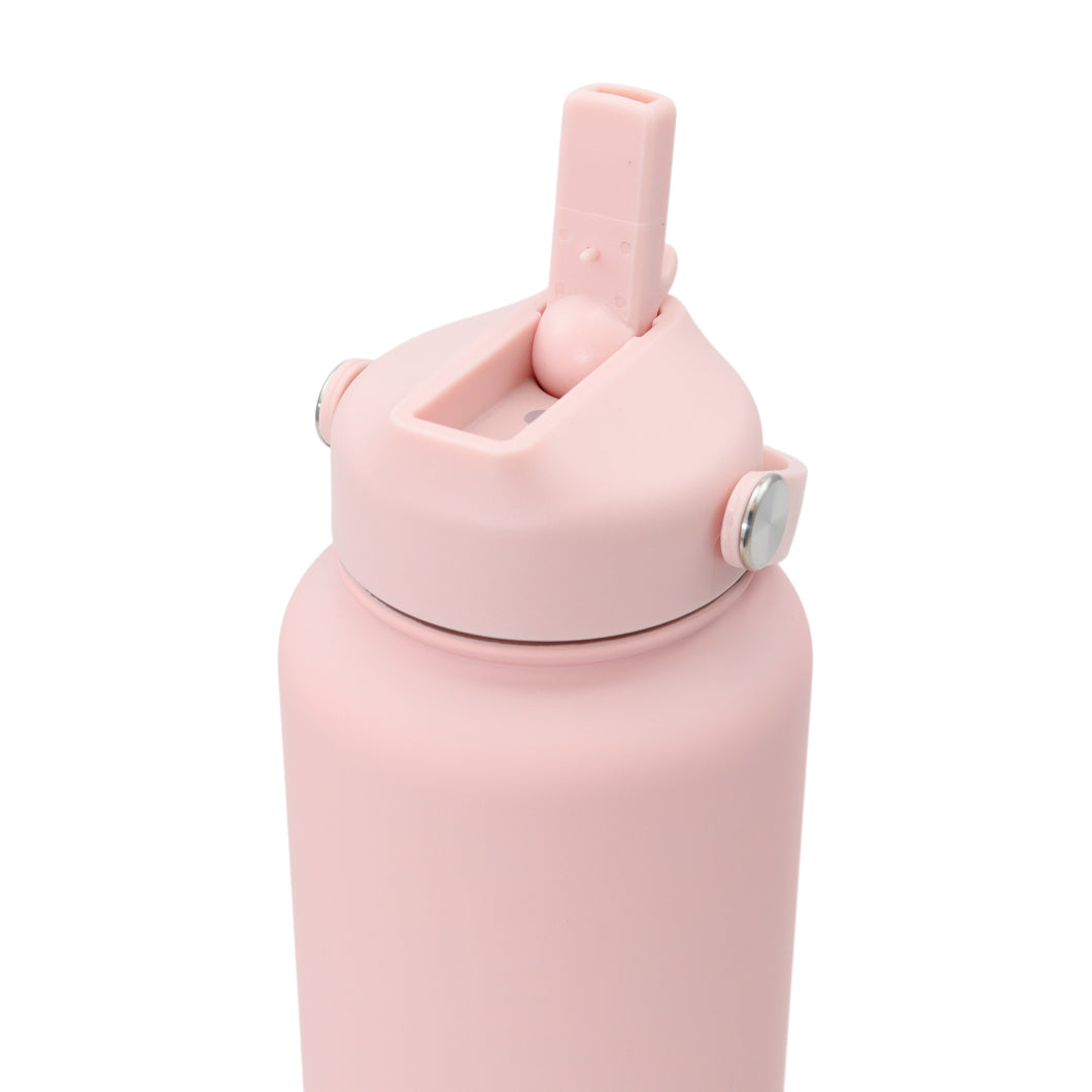 Thermos waterfles 1 liter - Isolerende Waterfles met Draaibare Drinktuit - Blush Pink - Roze