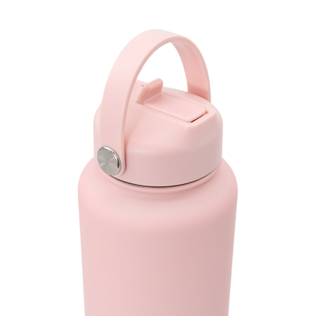 Thermos waterfles 1 liter - Isolerende Waterfles met Draaibare Drinktuit - Blush Pink - Roze